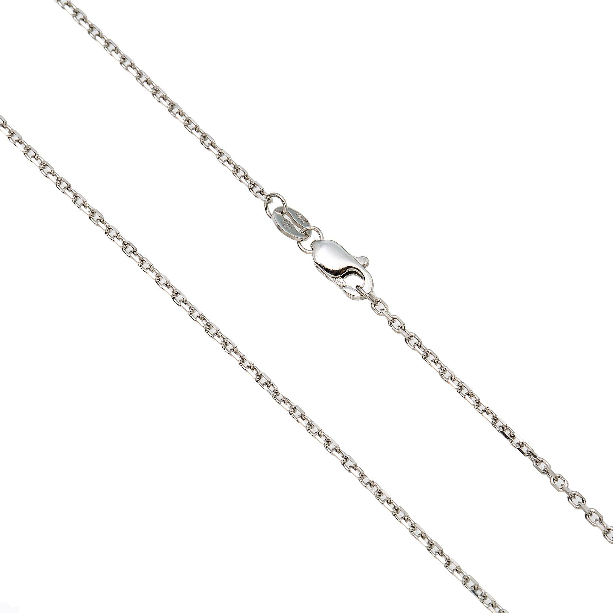 14k White Gold 2mm Fancy Chain Box Available In Sizes 18"-26"