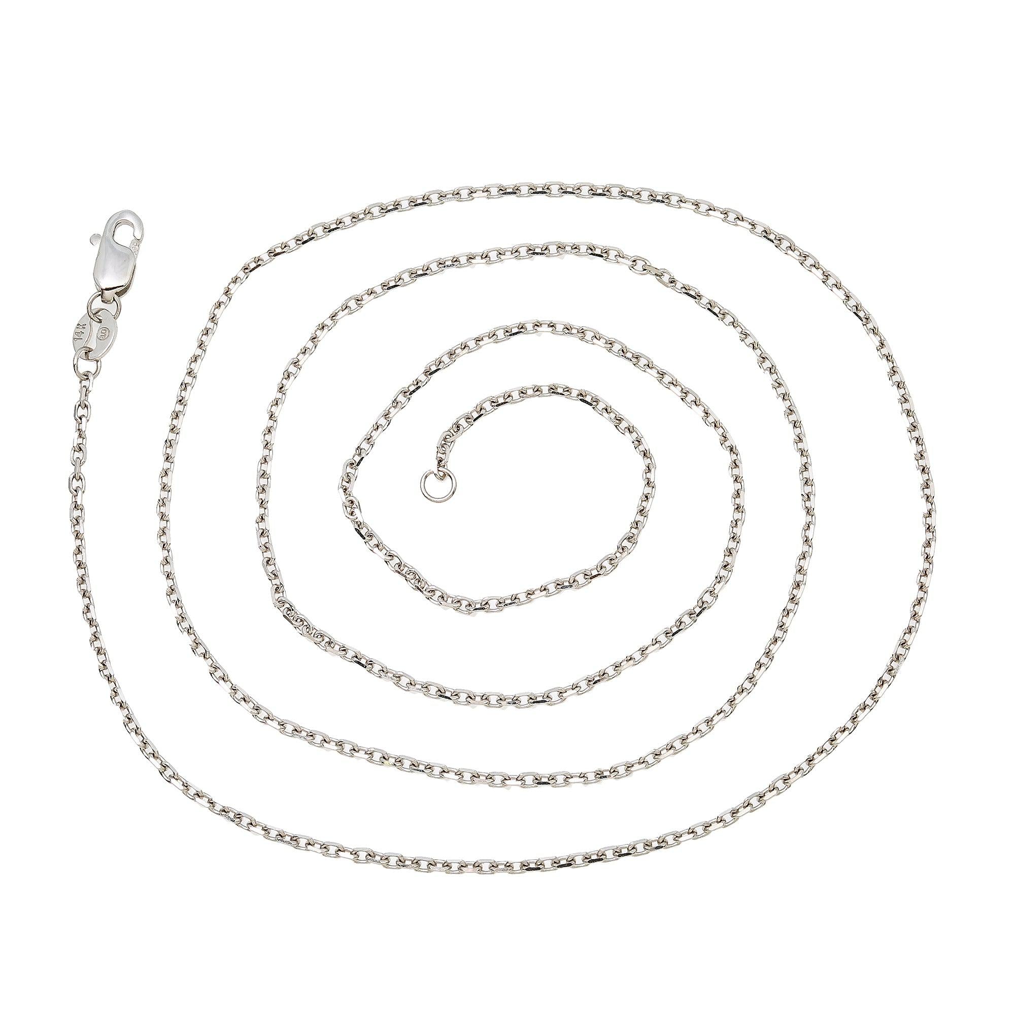 14k White Gold 2mm Fancy Chain Box Available In Sizes 18"-26"