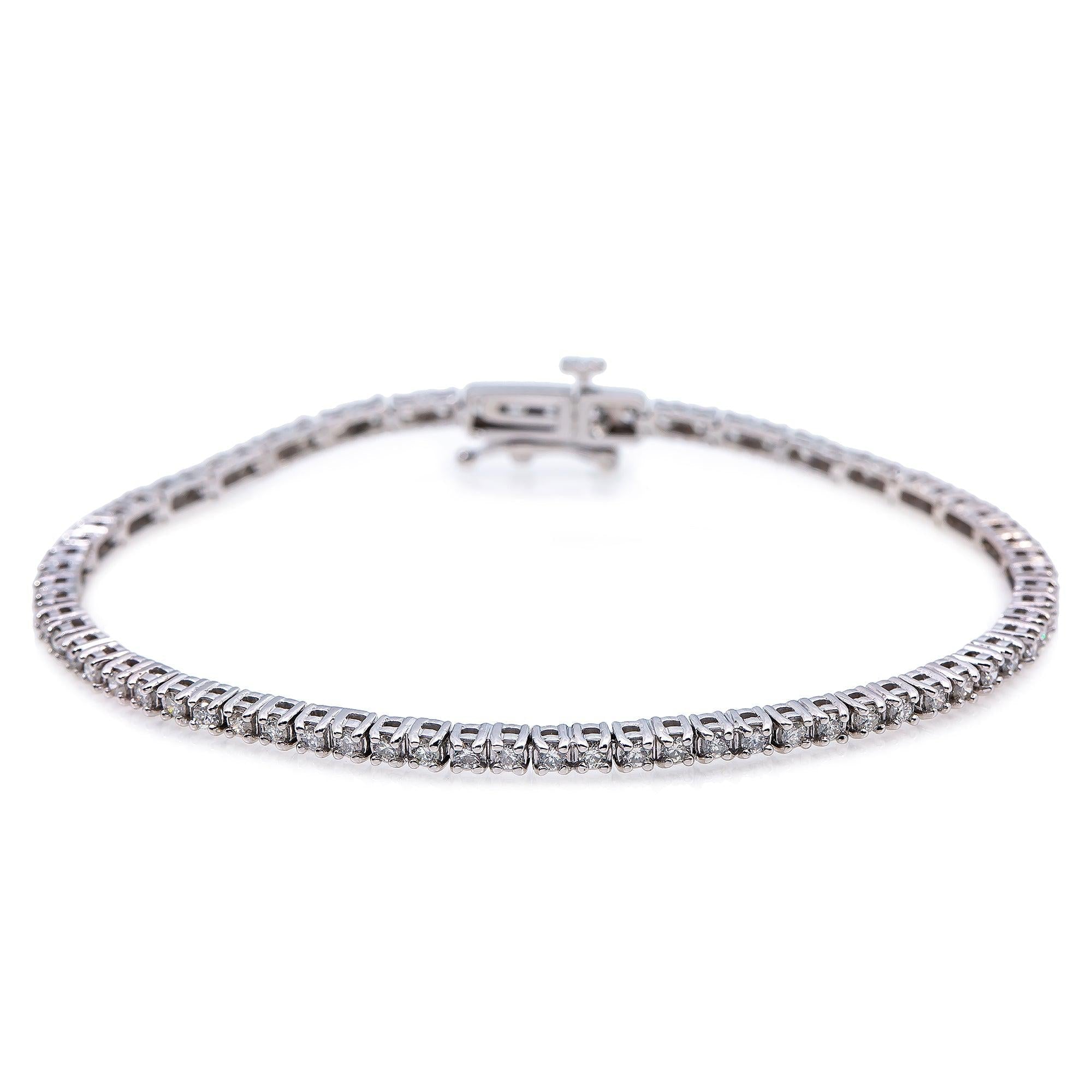 14K WHITE GOLD LADIES BRACELET WITH 1.7 CT DIAMONDS