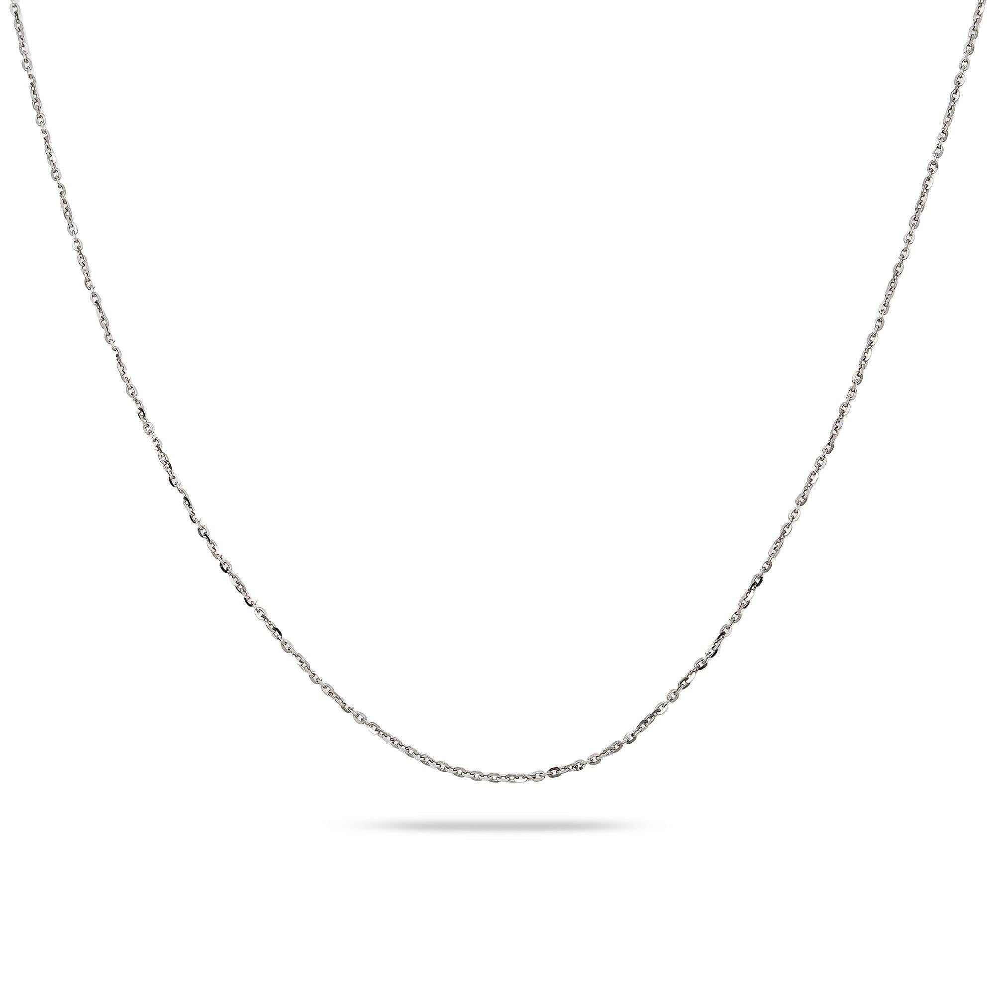 14k White Gold 1mm Box Fancy Chain Available In Sizes 18"-26"