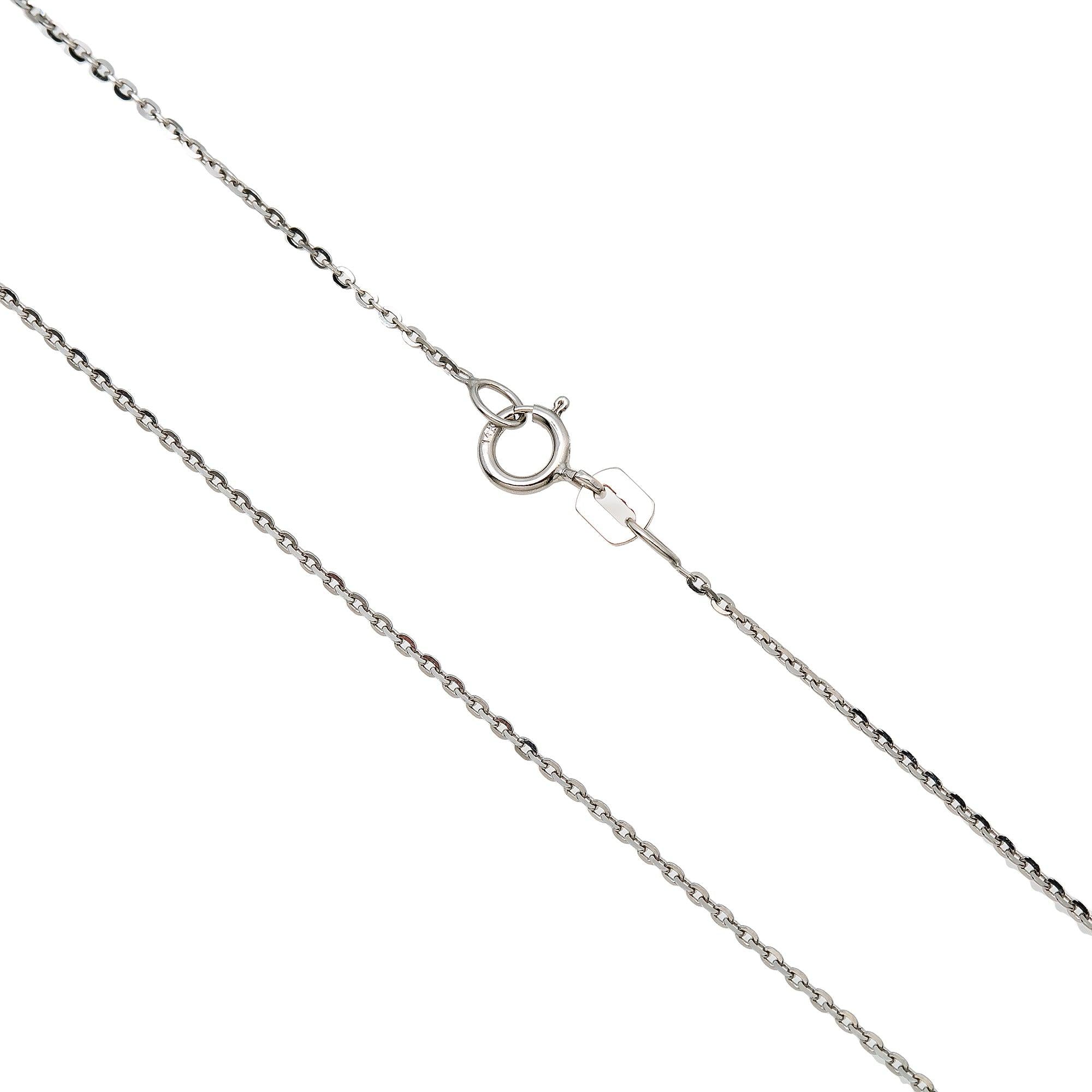 14k White Gold 1mm Box Fancy Chain Available In Sizes 18"-26"