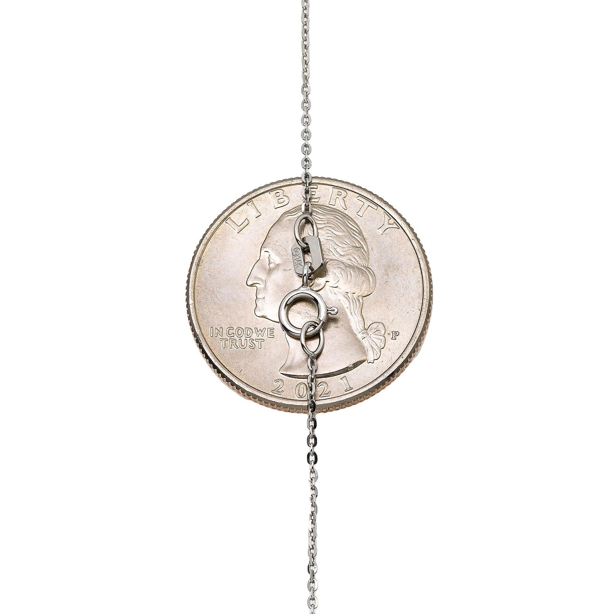 14k White Gold 1mm Box Fancy Chain Available In Sizes 18"-26"