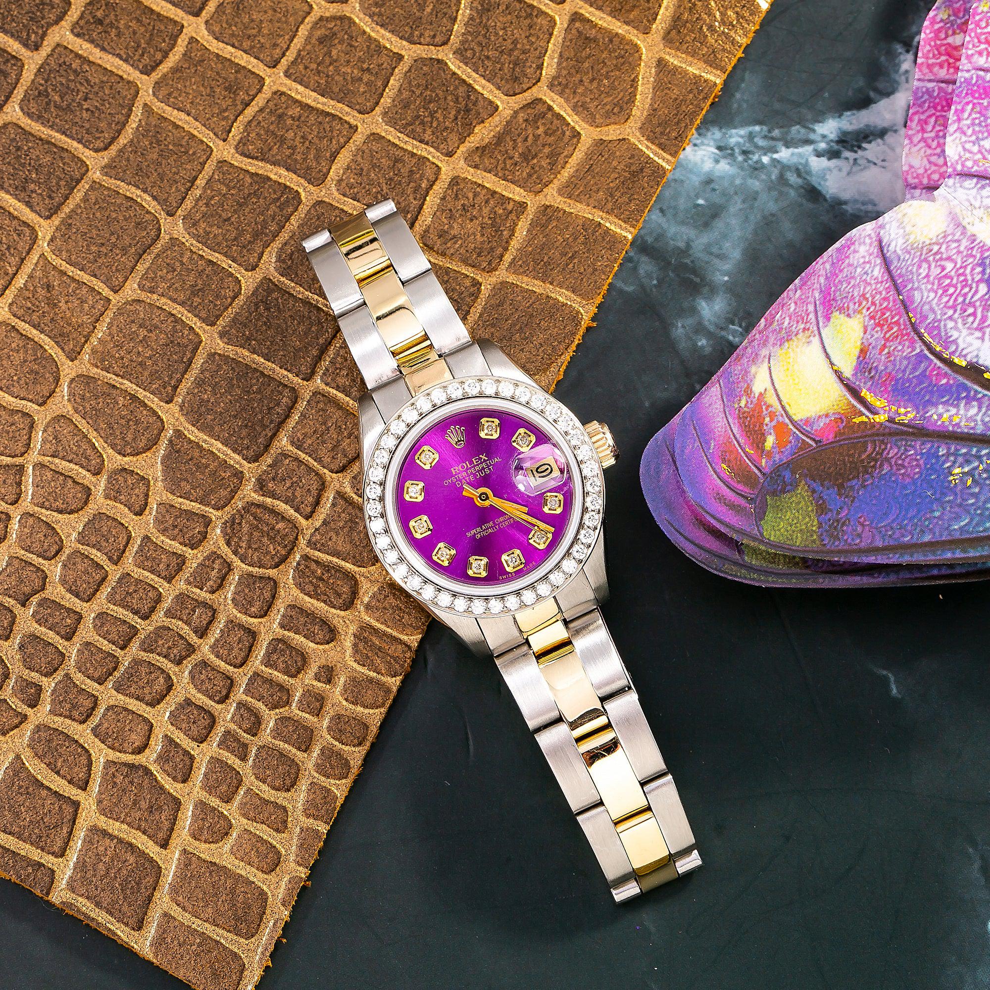 Rolex Lady Datejust 6917 26MM Purple Diamond Dial With 0.90 CT Diamonds