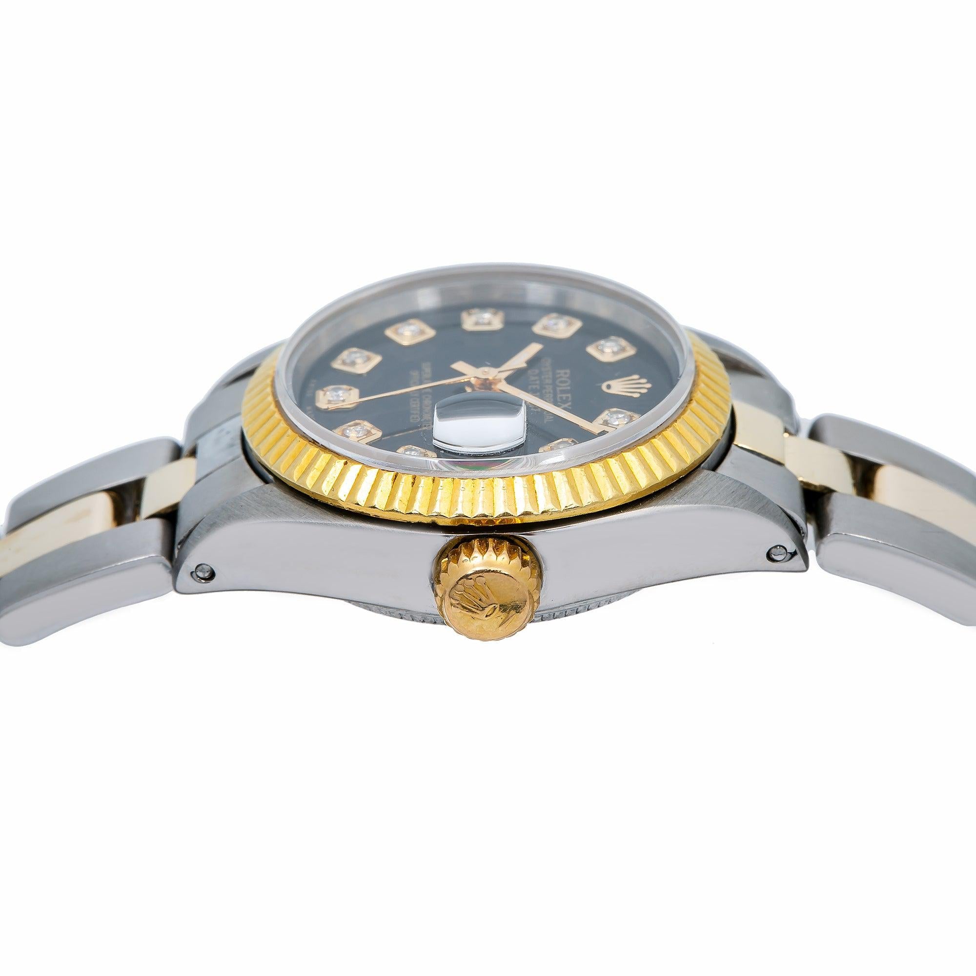Rolex DateJust 26MM Black Diamond Dial With Two Tone Oyster Bracelet