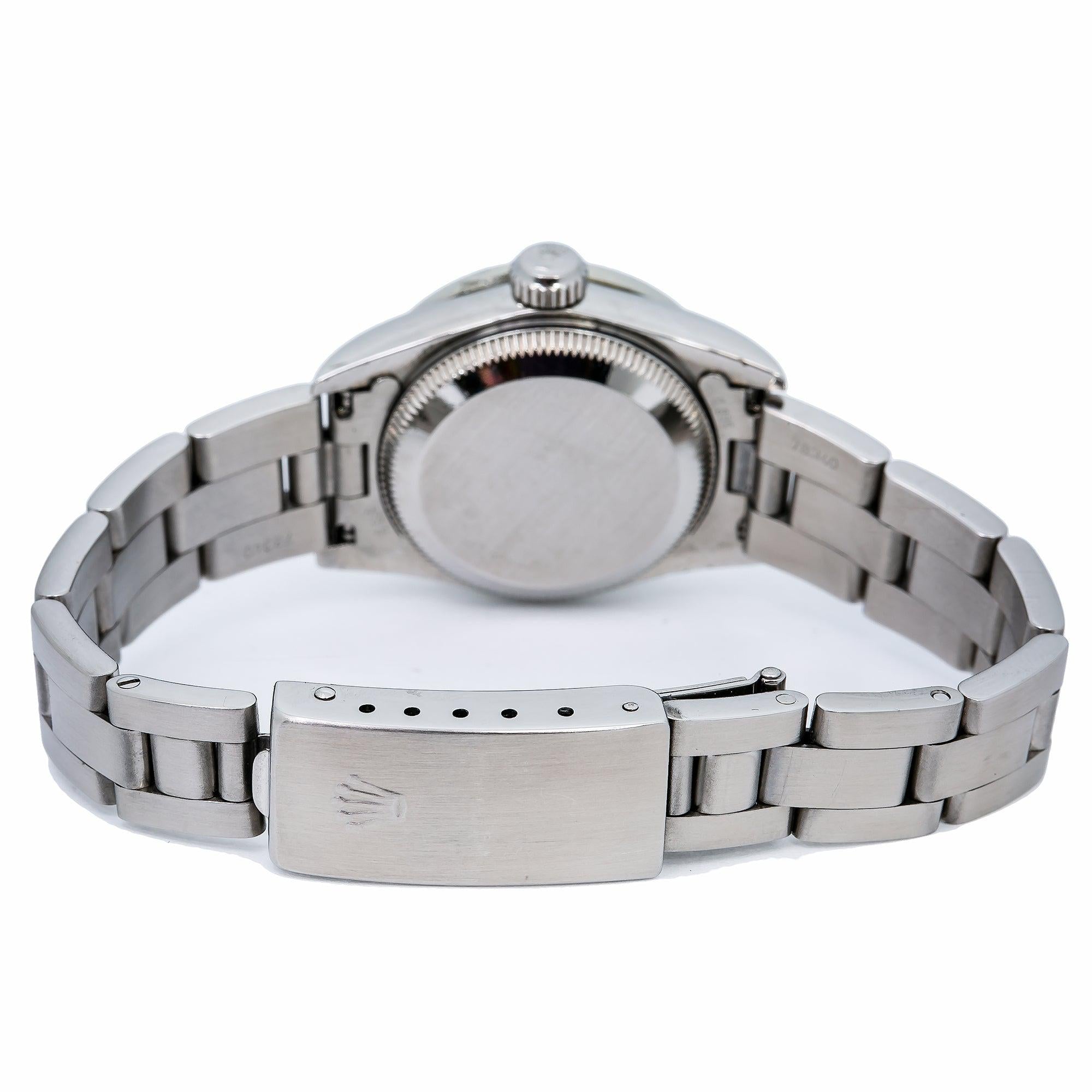 Rolex Oyster Perpetual 26MM Silver Diamond Dial With Stainless Steel Oyster Bracelet