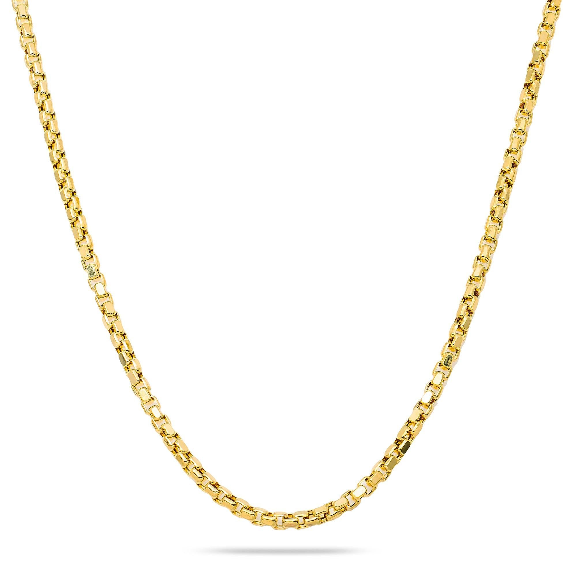 10k Yellow Gold 3.4mm Hollow Box Chain Available In Sizes 18"-26"
