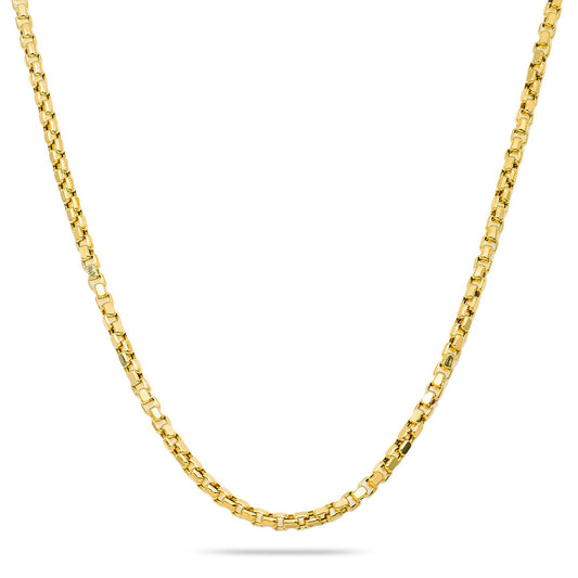 10k Yellow Gold 3.4mm Hollow Box Chain Available In Sizes 18"-26"