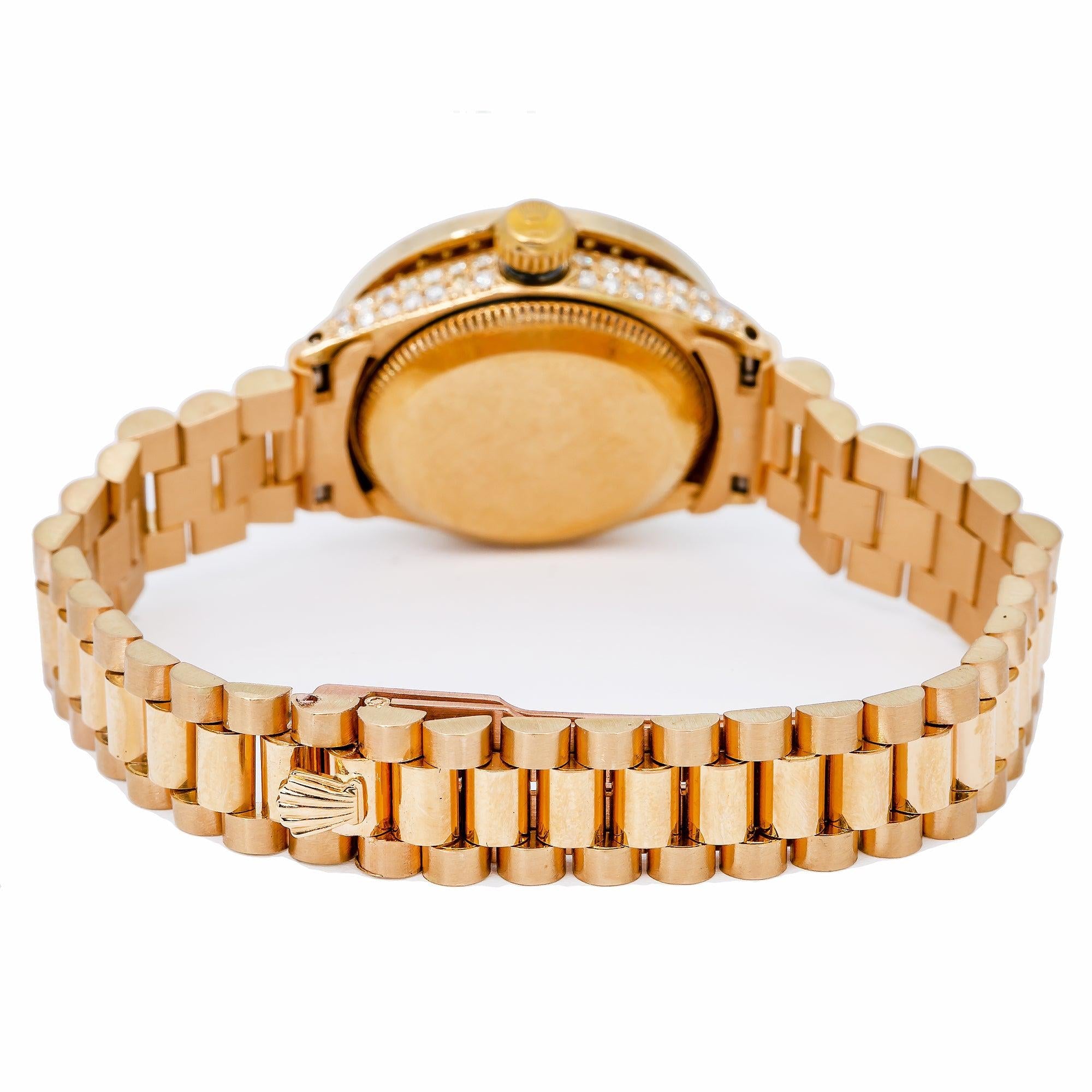 Rolex Oyster Perpetual Lady Datejust 6517 26MM White Diamond Dial With Yellow Gold Bracelet