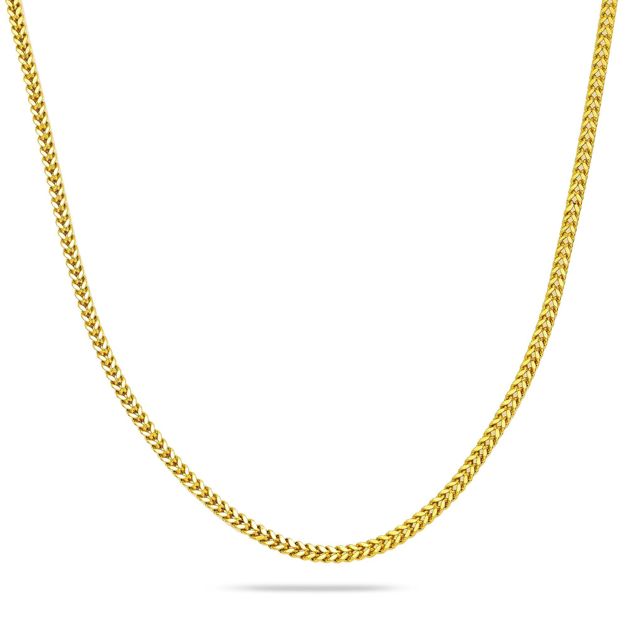 10k Yellow Gold 2.35mm Hollow Box Franco Chain Available In Sizes 18"-26"