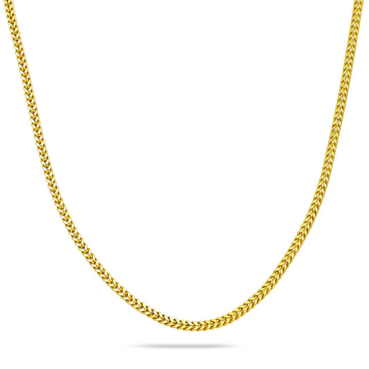 10k Yellow Gold 2.35mm Hollow Box Franco Chain Available In Sizes 18"-26"