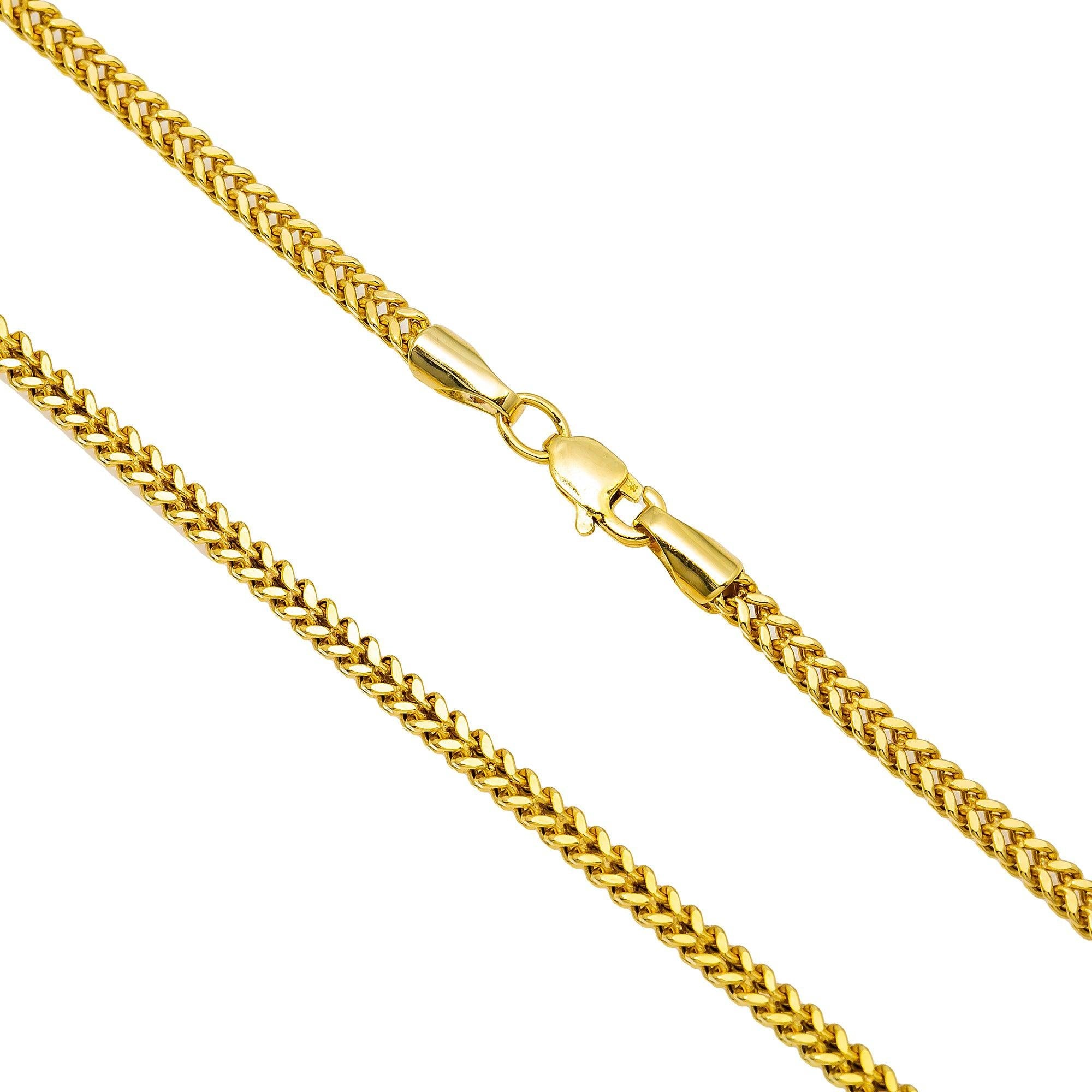 10k Yellow Gold 2.35mm Hollow Box Franco Chain Available In Sizes 18"-26"