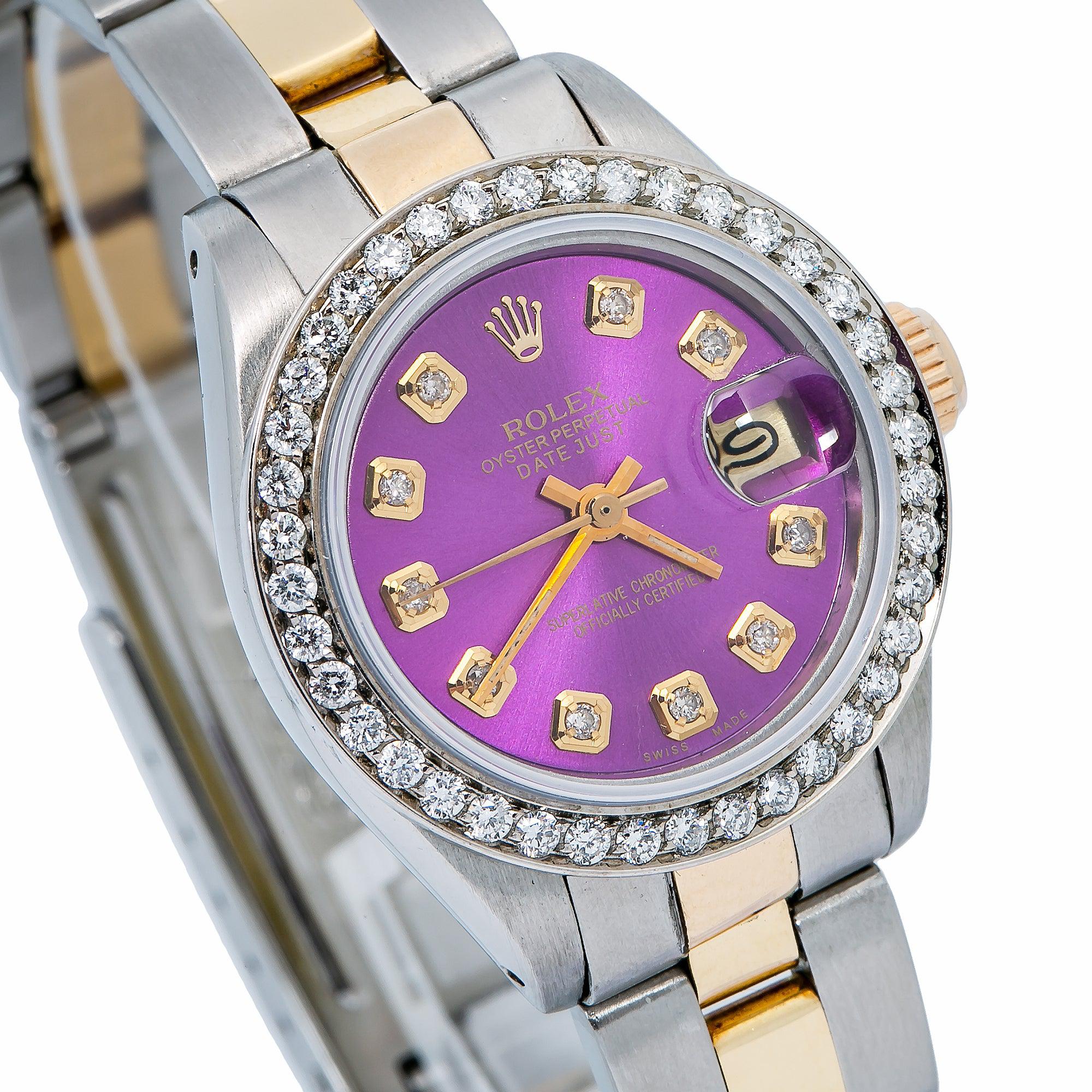Rolex Lady Datejust 6917 26MM Purple Diamond Dial With 0.90 CT Diamonds
