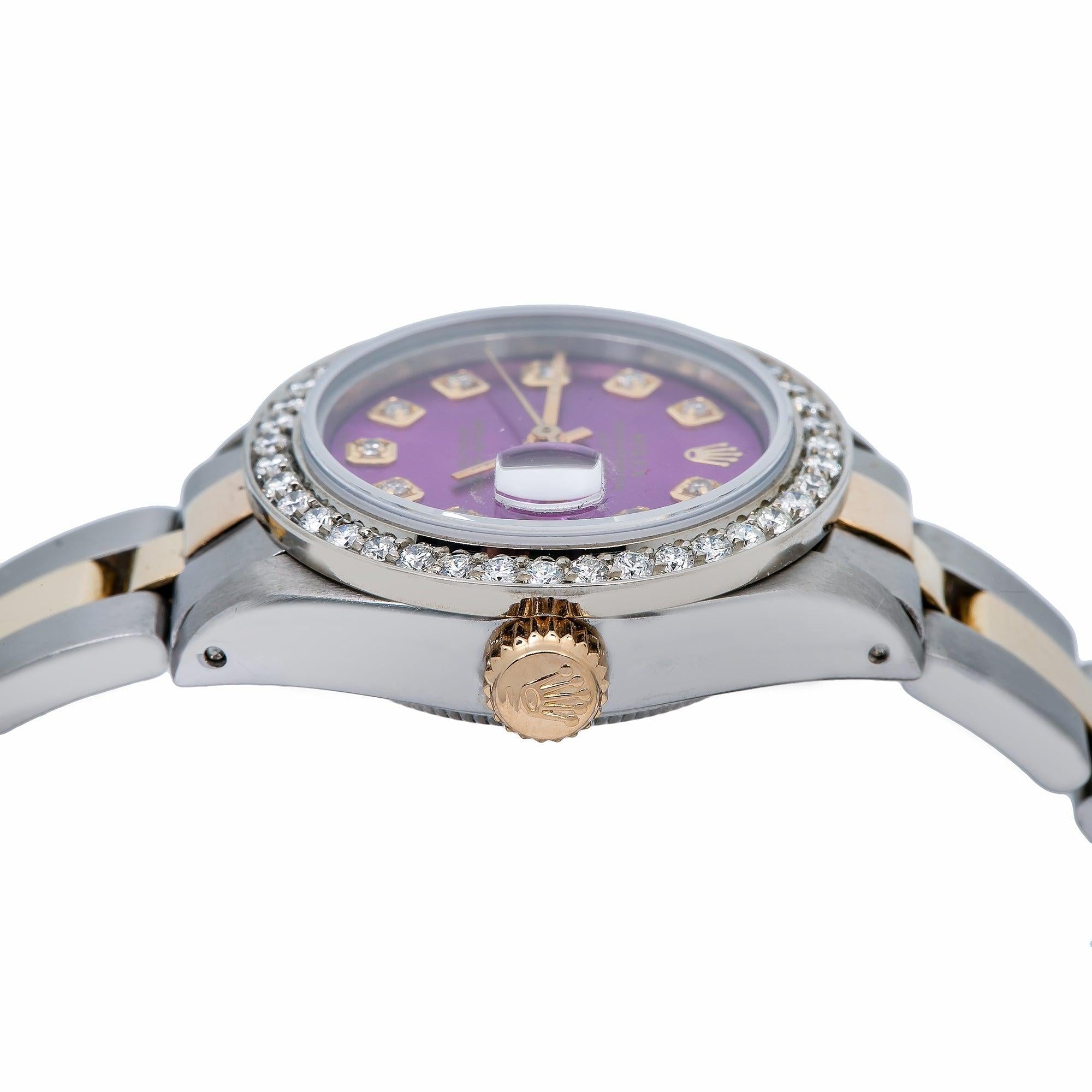 Rolex Lady Datejust 6917 26MM Purple Diamond Dial With 0.90 CT Diamonds