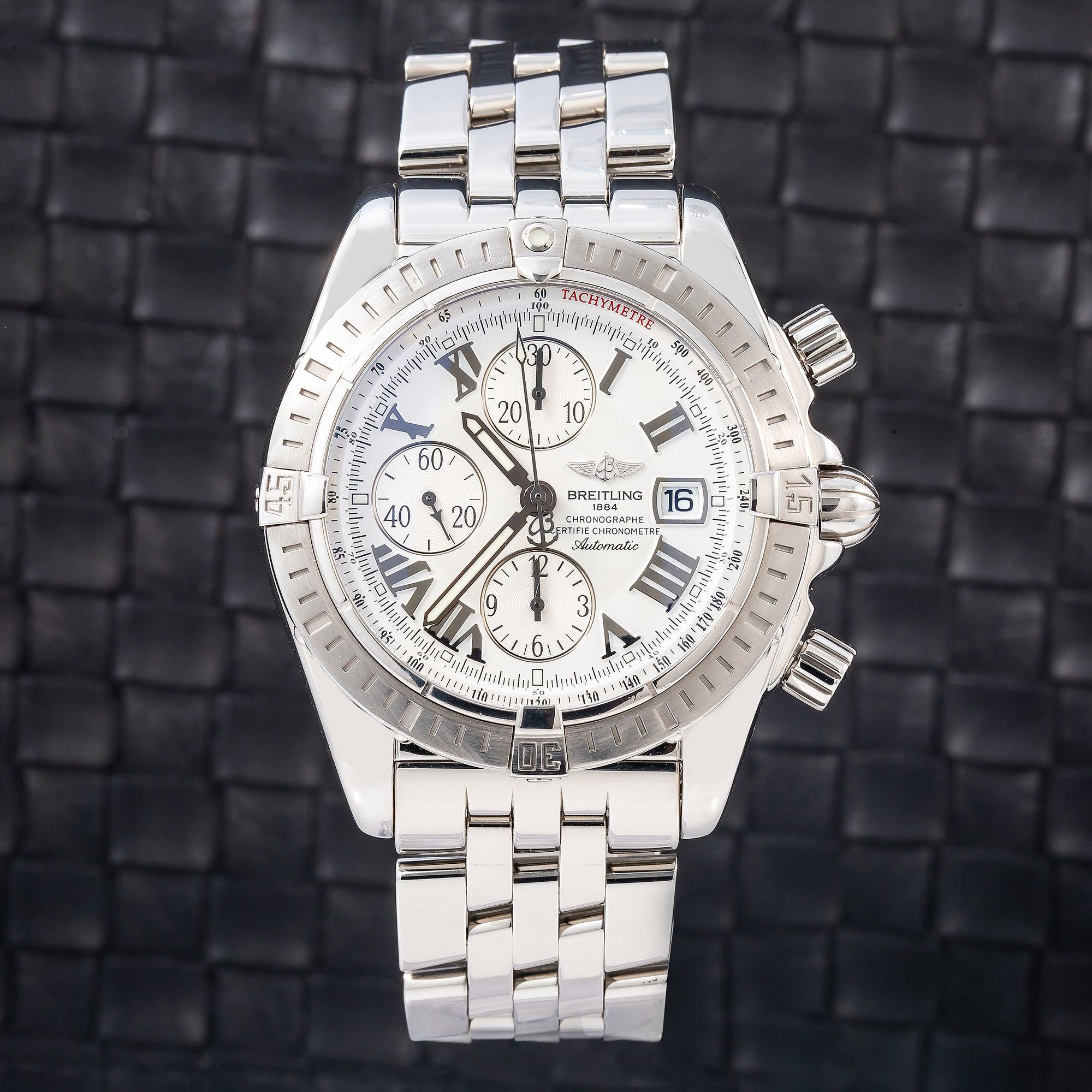 Breitling Chronomat Evolution A13356 44MM White Mother of pearl Dial With Stainless Steel Bracelet