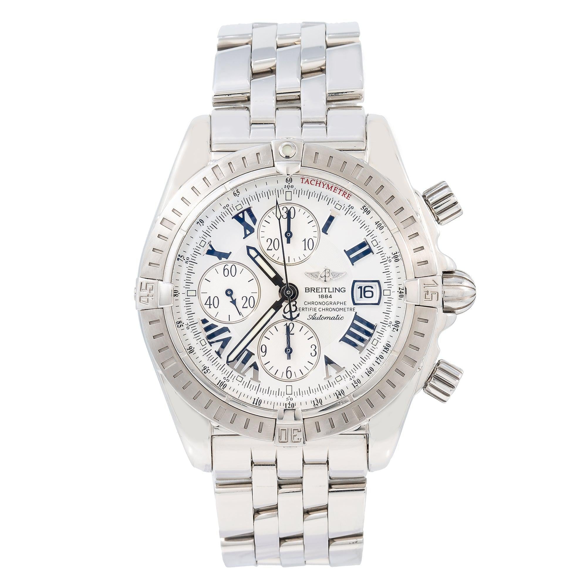 Breitling Chronomat Evolution A13356 44MM White Mother of pearl Dial With Stainless Steel Bracelet