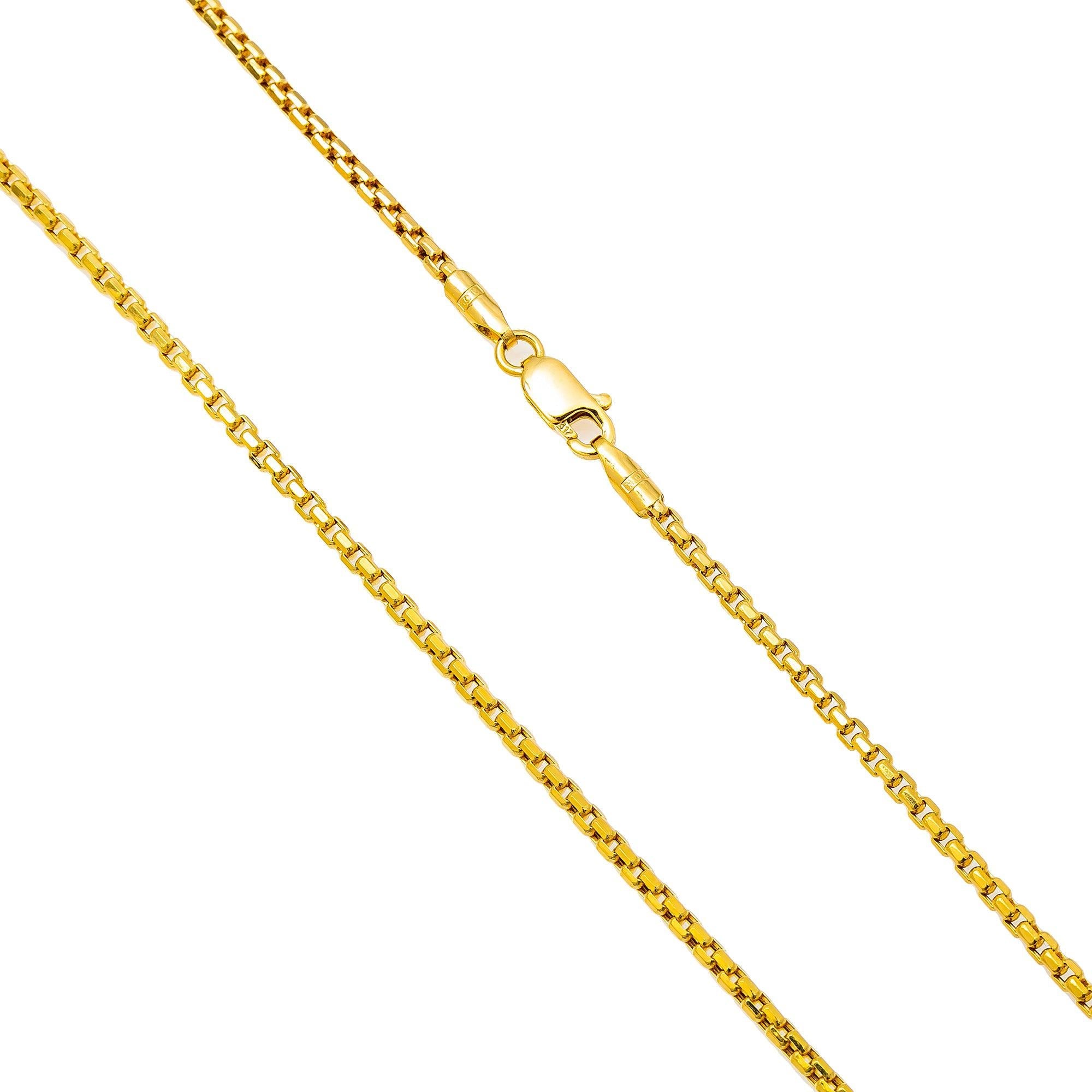 10k Yellow Gold 2.3mm Hollow Box Chain Available In Sizes 18"-28"