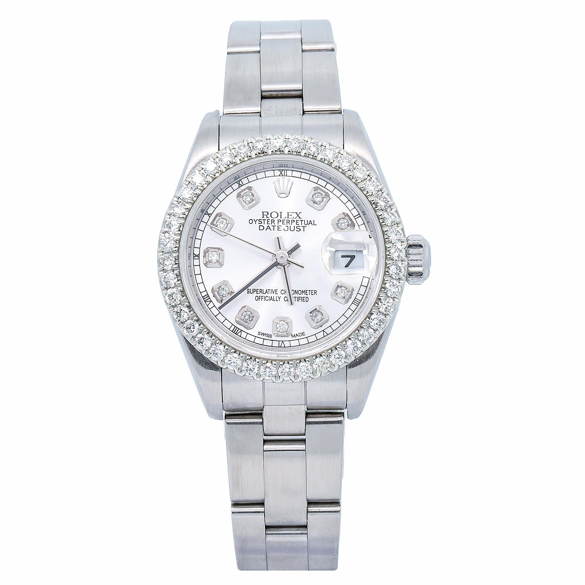 Rolex Datejust 26MM White Diamond Dial With Stainless Steel Oyster Bracelet