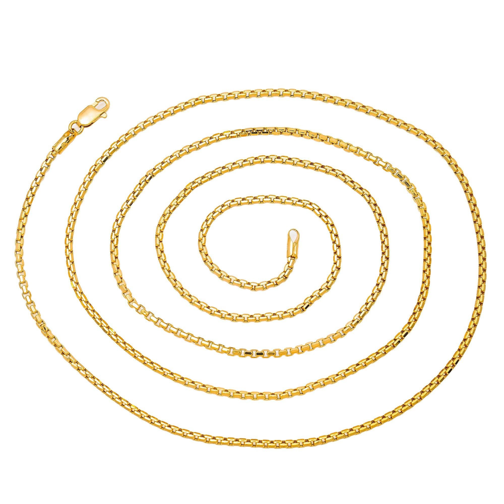 10k Yellow Gold 2.3mm Hollow Box Chain Available In Sizes 18"-28"