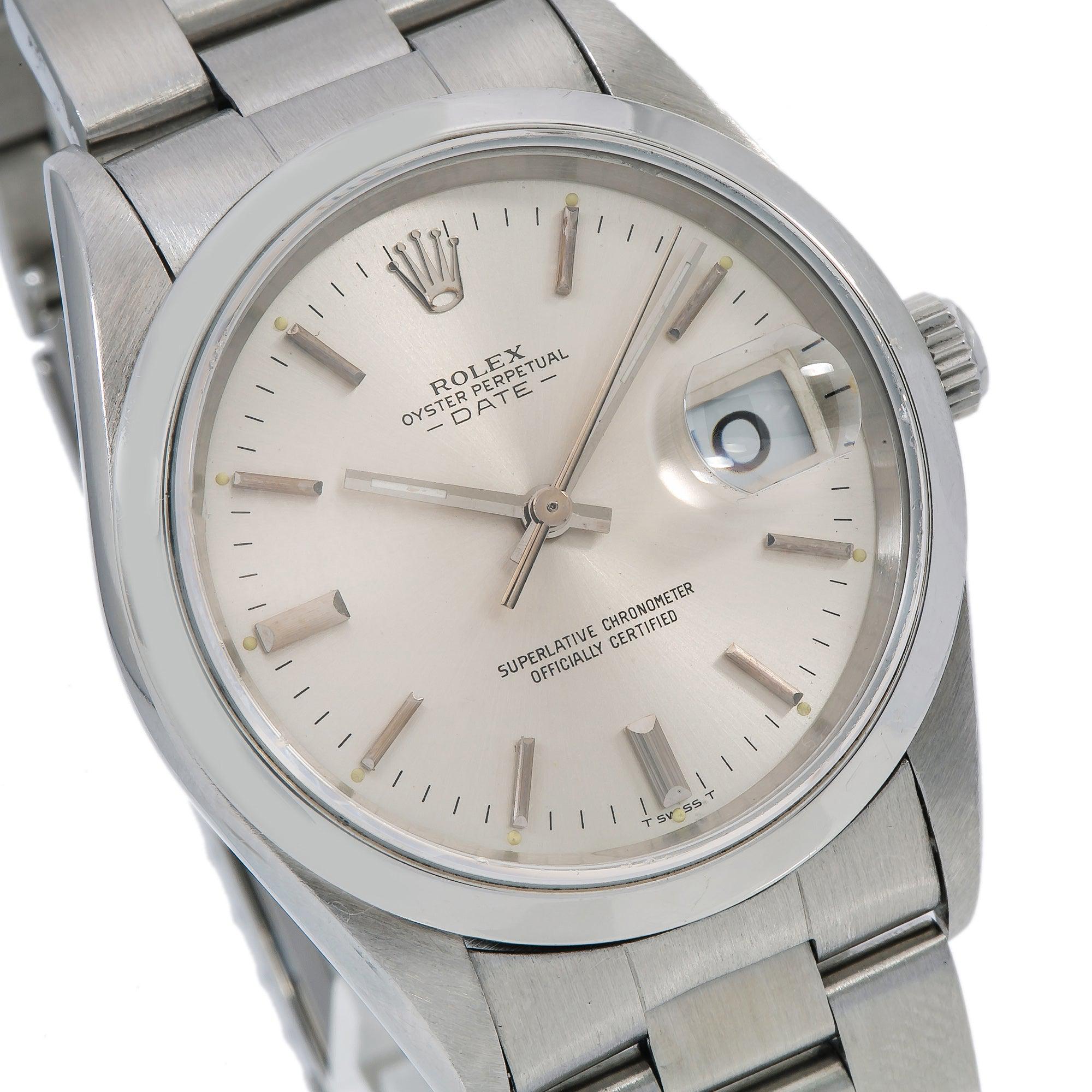 Rolex Oyster Perpetual Date 34MM Silver Dial With Stainless Steel Oyster Bracelet