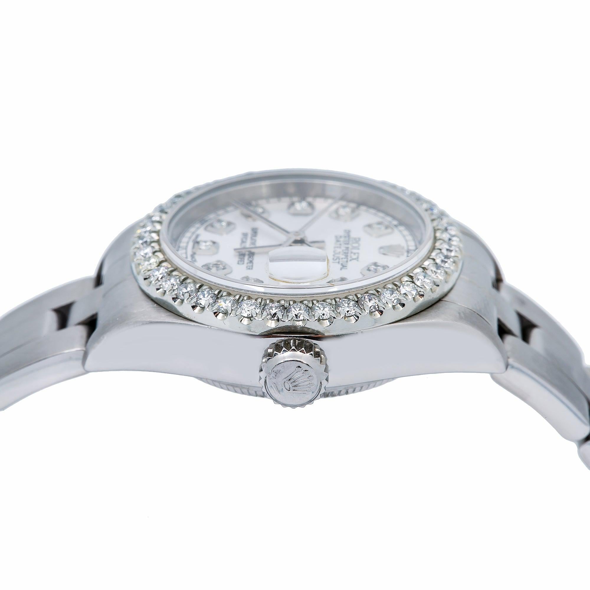 Rolex Datejust 26MM White Diamond Dial With Stainless Steel Oyster Bracelet