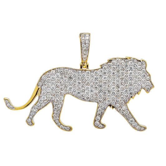 10K YELLOW GOLD DIAMOND LION PENDANT