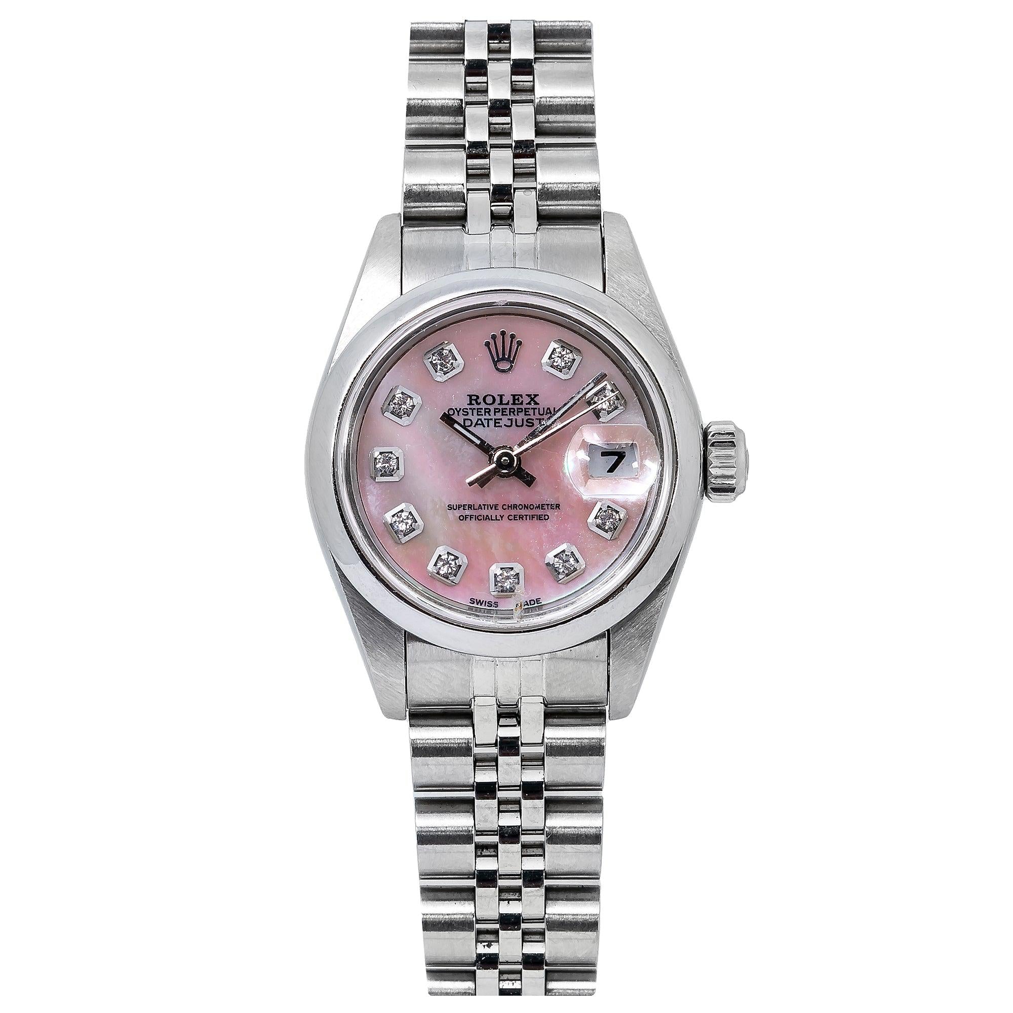 Rolex Datejust 26MM Pink Diamond Dial With Stainless Steel Bracelet