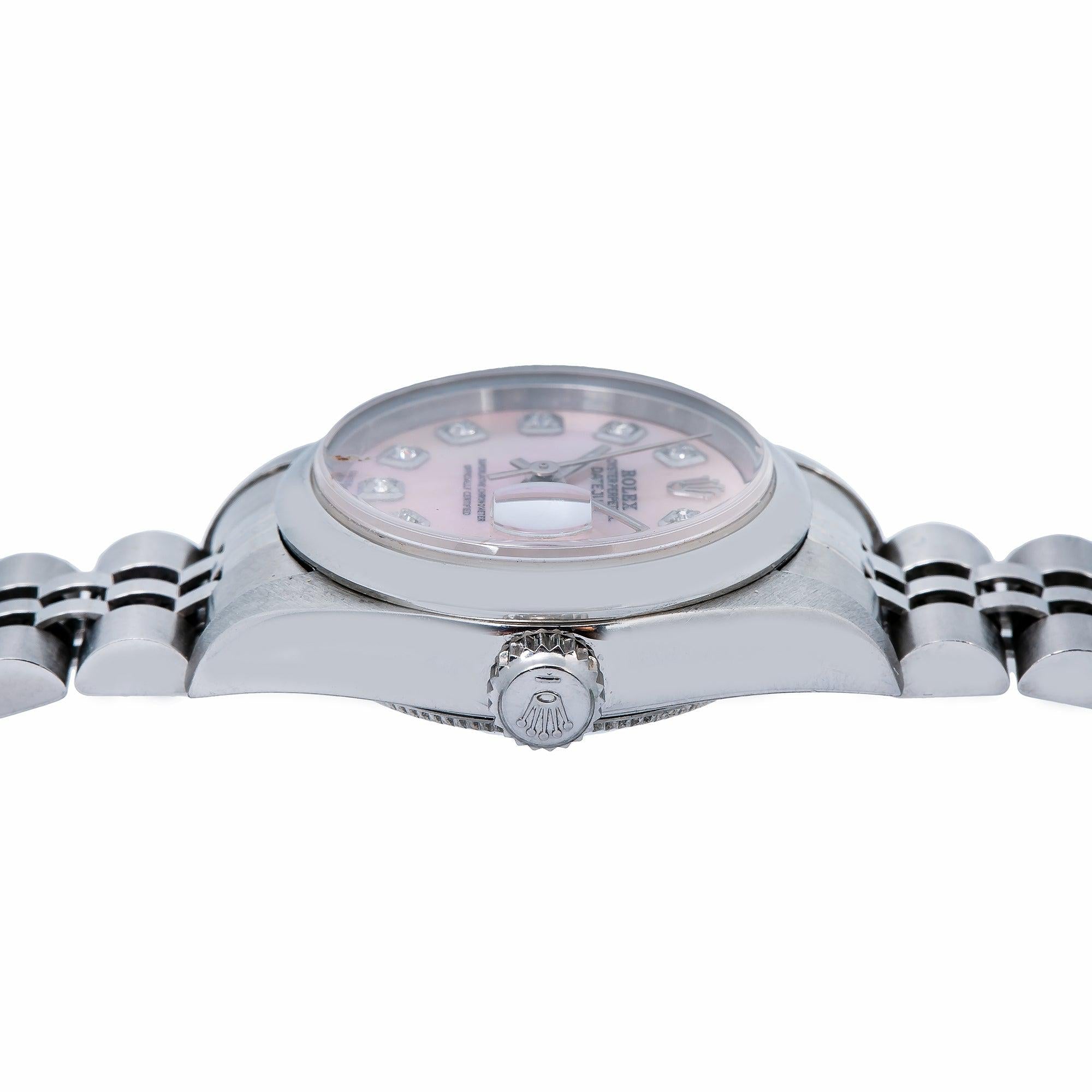 Rolex Datejust 26MM Pink Diamond Dial With Stainless Steel Bracelet