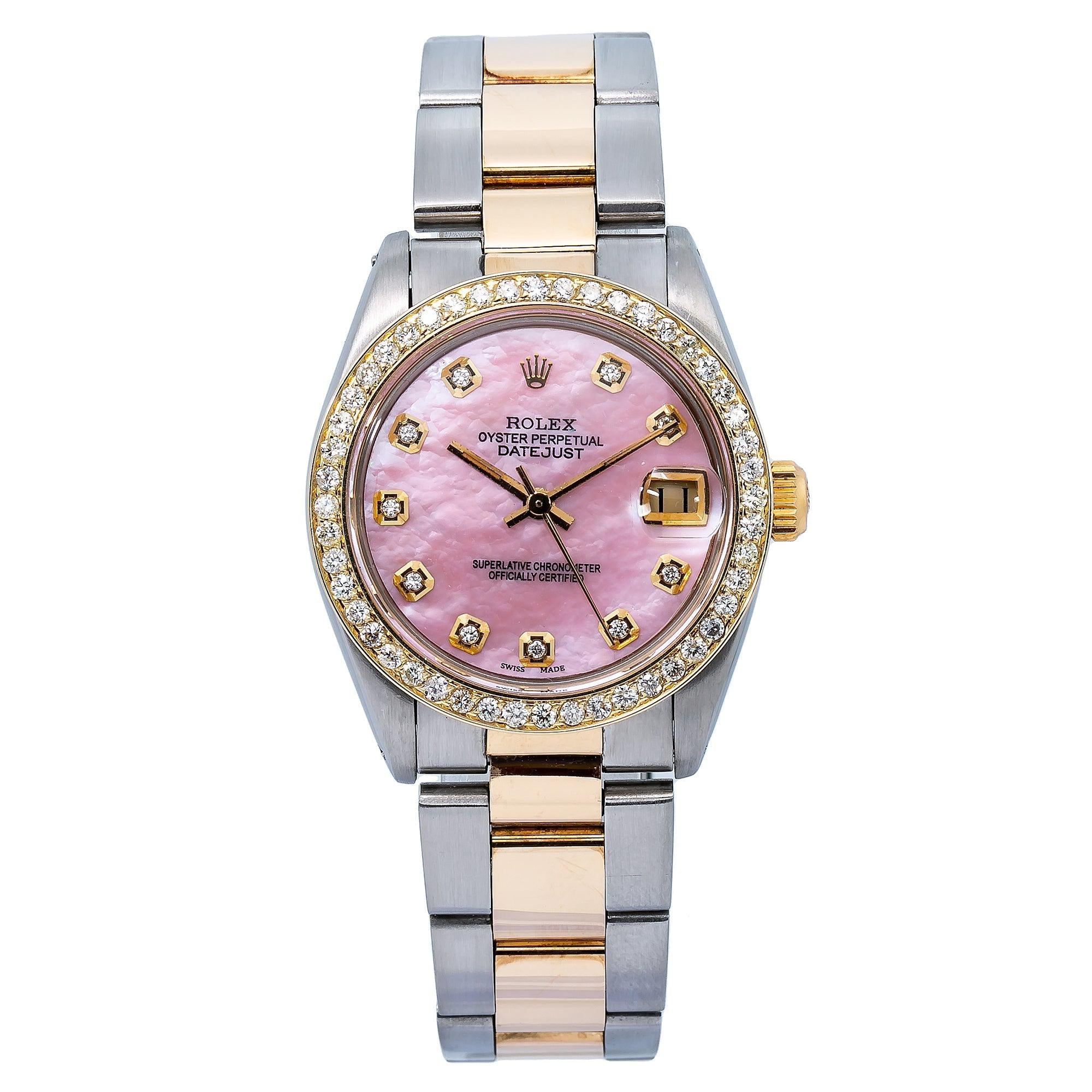 Rolex Datejust 6827 31MM Pink Diamond Dial With Two Tone Bracelet