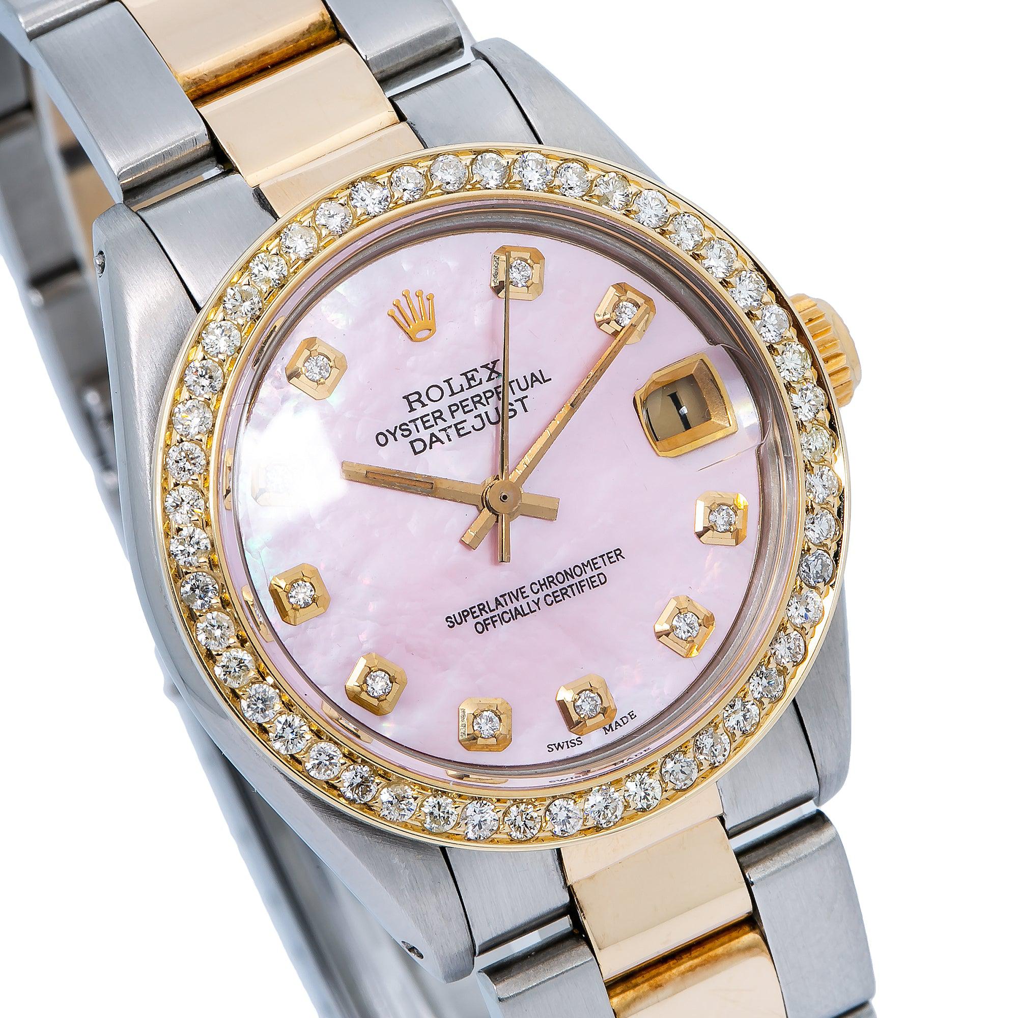 Rolex Datejust 6827 31MM Pink Diamond Dial With Two Tone Bracelet