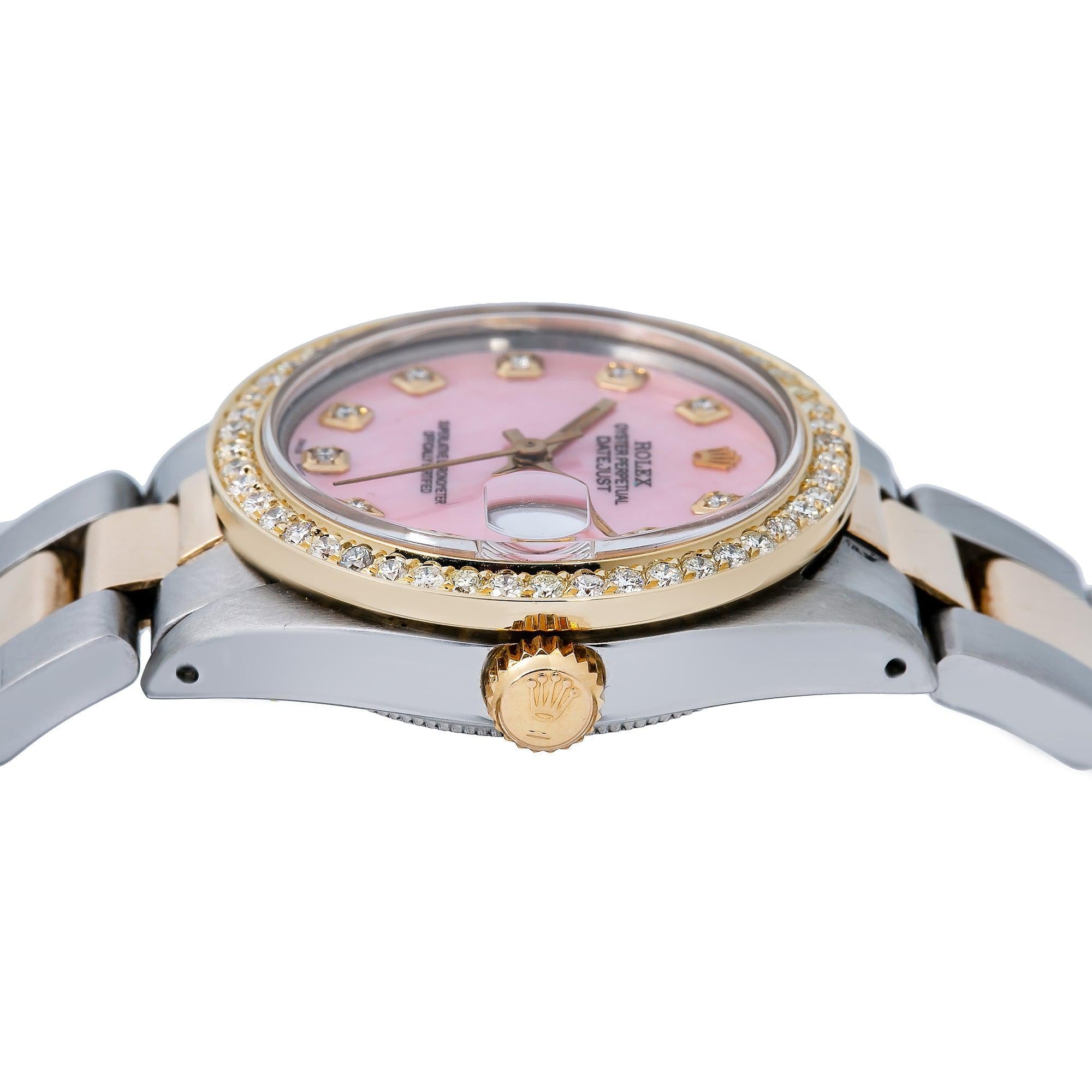 Rolex Datejust 6827 31MM Pink Diamond Dial With Two Tone Bracelet