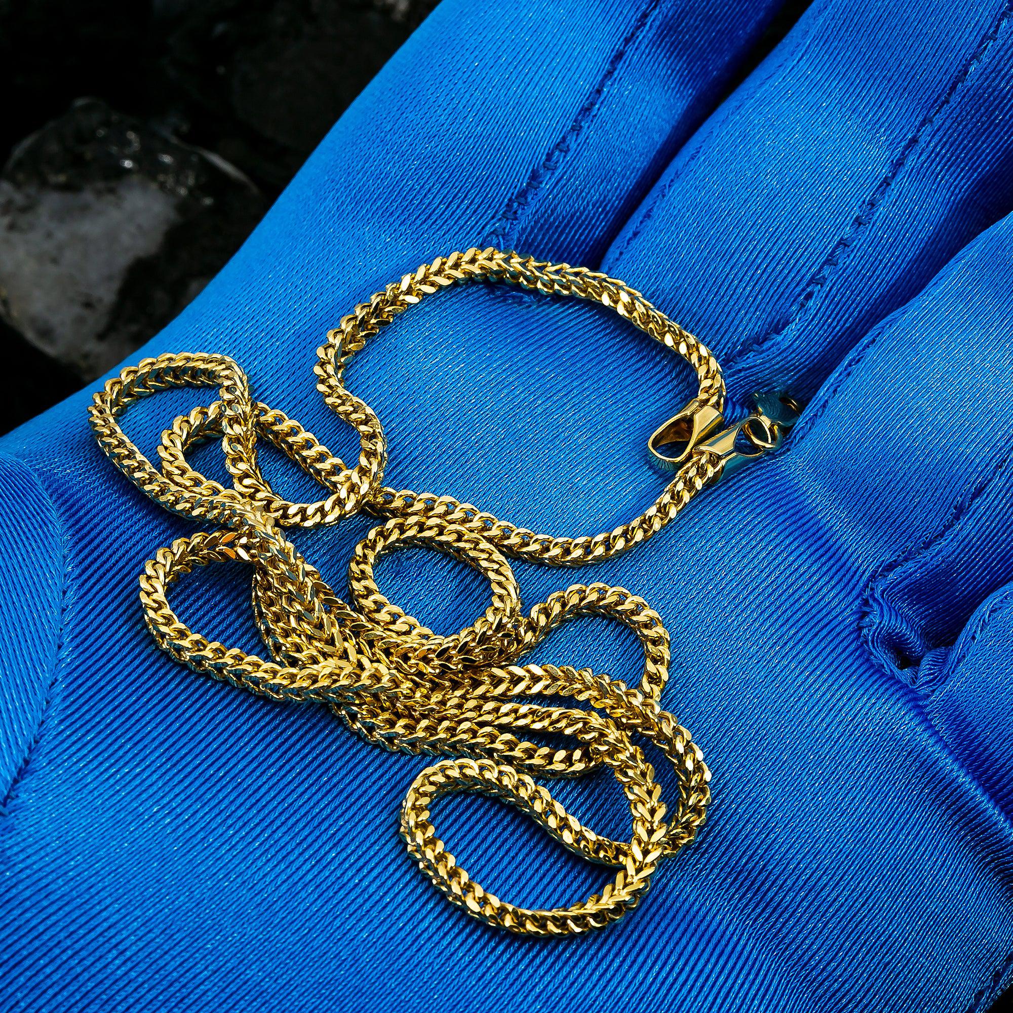 10k Yellow Gold 2.35mm Hollow Box Franco Chain Available In Sizes 18"-26"