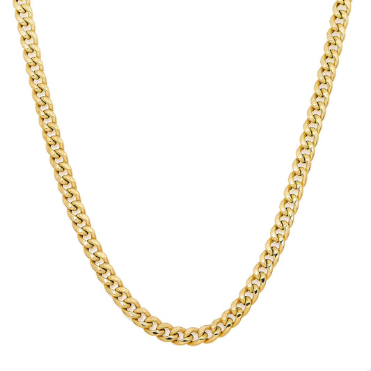 10k Yellow Gold 5mm Hollow Cuban Link Available In Sizes 18"-26"