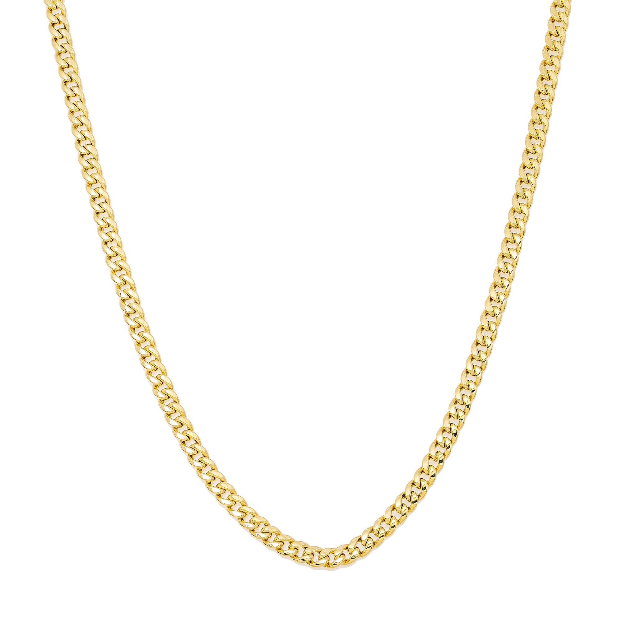 10k Yellow Gold 4mm Hollow Cuban Link Available In Sizes 18"-26"