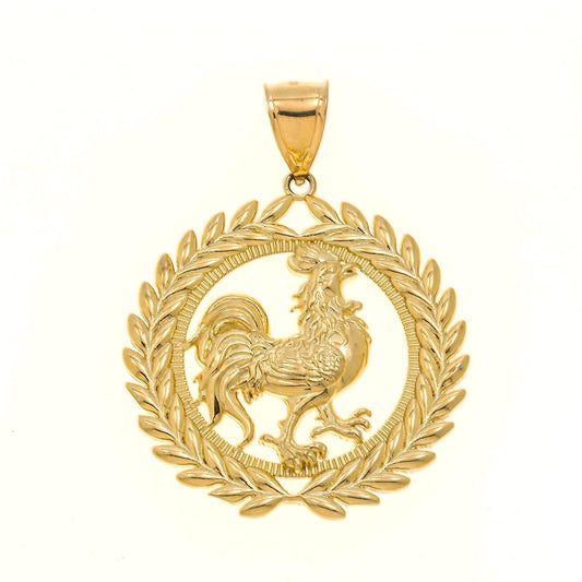 10K GOLD LUCKY ROOSTER PENDANT 9.2G
