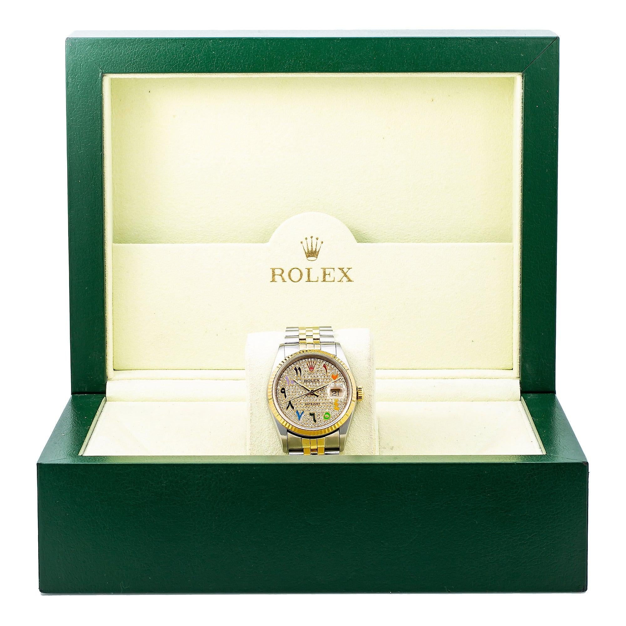 Rolex Datejust 16233 36MM Champagne Diamond Dial With Two Tone Jubilee Bracelet