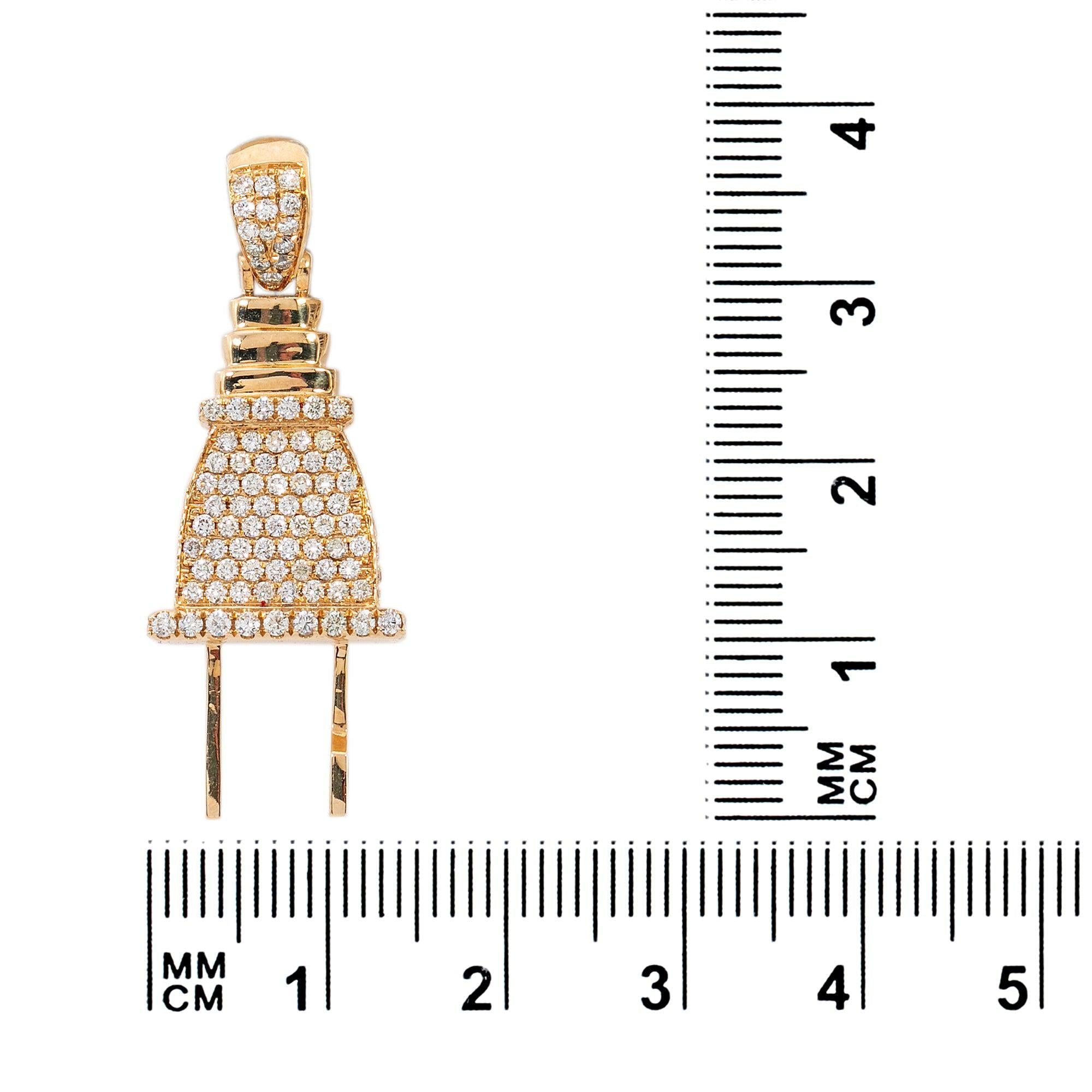 14K Yellow Gold Pendant with 1.96 CT Diamonds