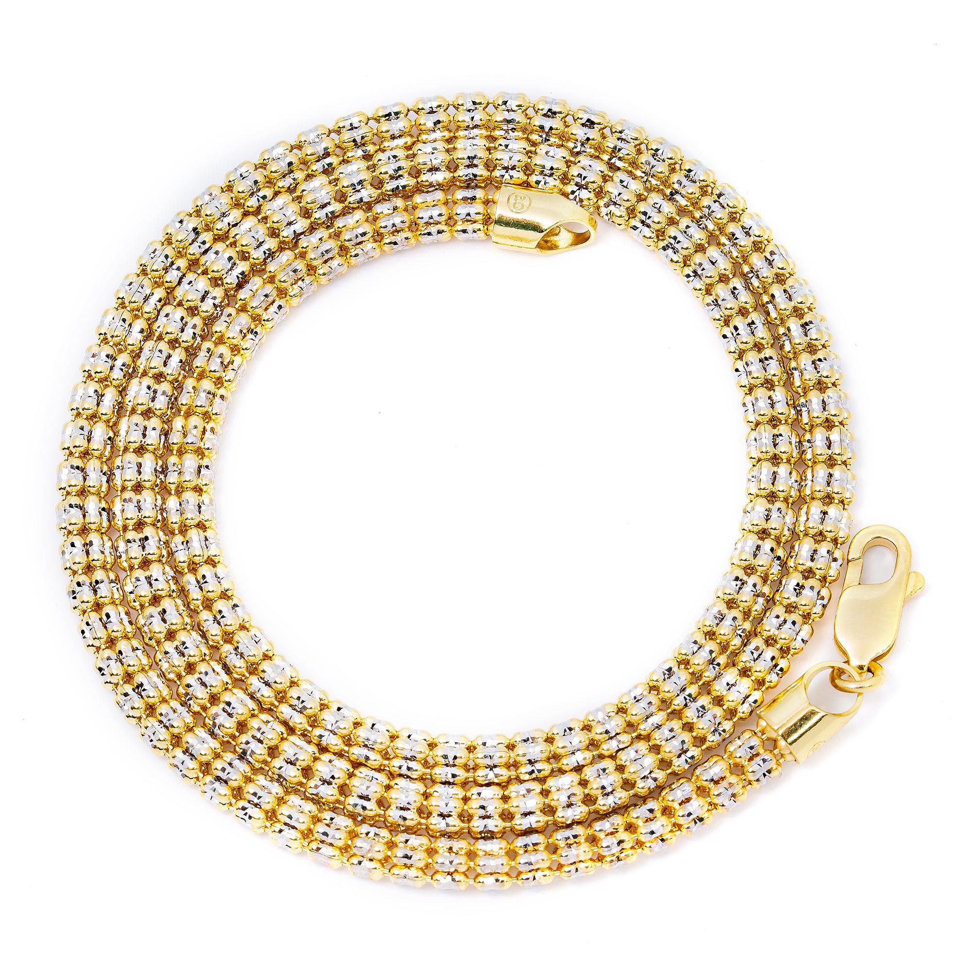 10K Yellow Gold 4mm Ice Chain Available In Sizes 18"-26"