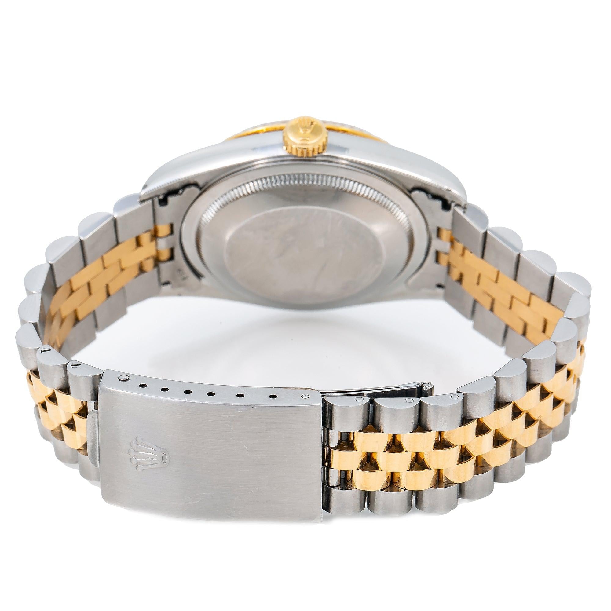 Rolex Datejust 16233 36MM Champagne Diamond Dial With Two Tone Jubilee Bracelet