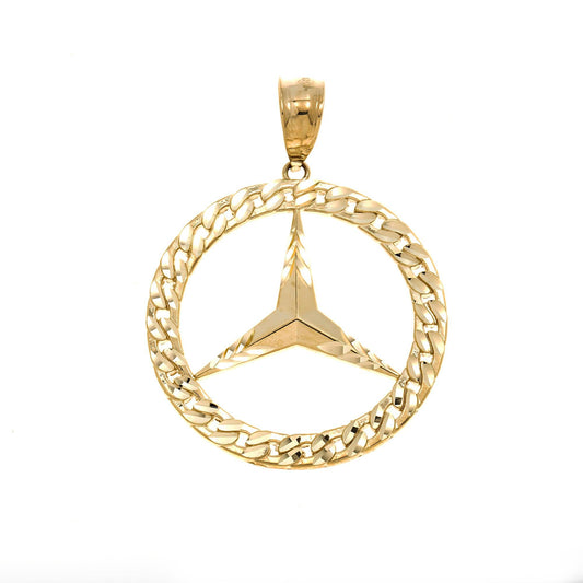 10K GOLD MERCEDES BENZ PENDANT 4.7G