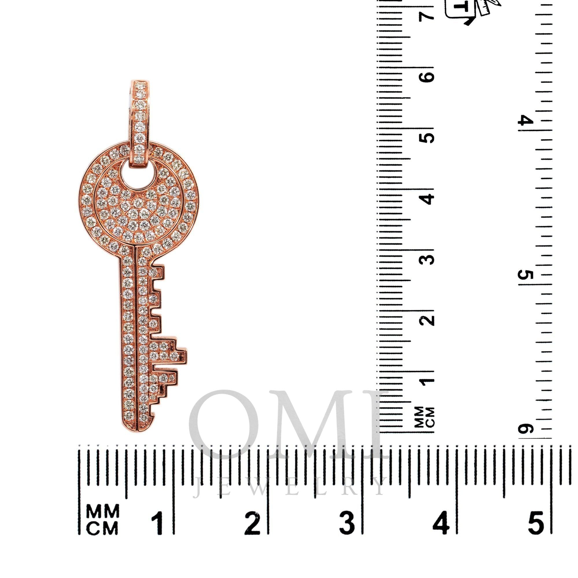 14K GOLD DIAMOND KEY PENDANT 1.62 CT