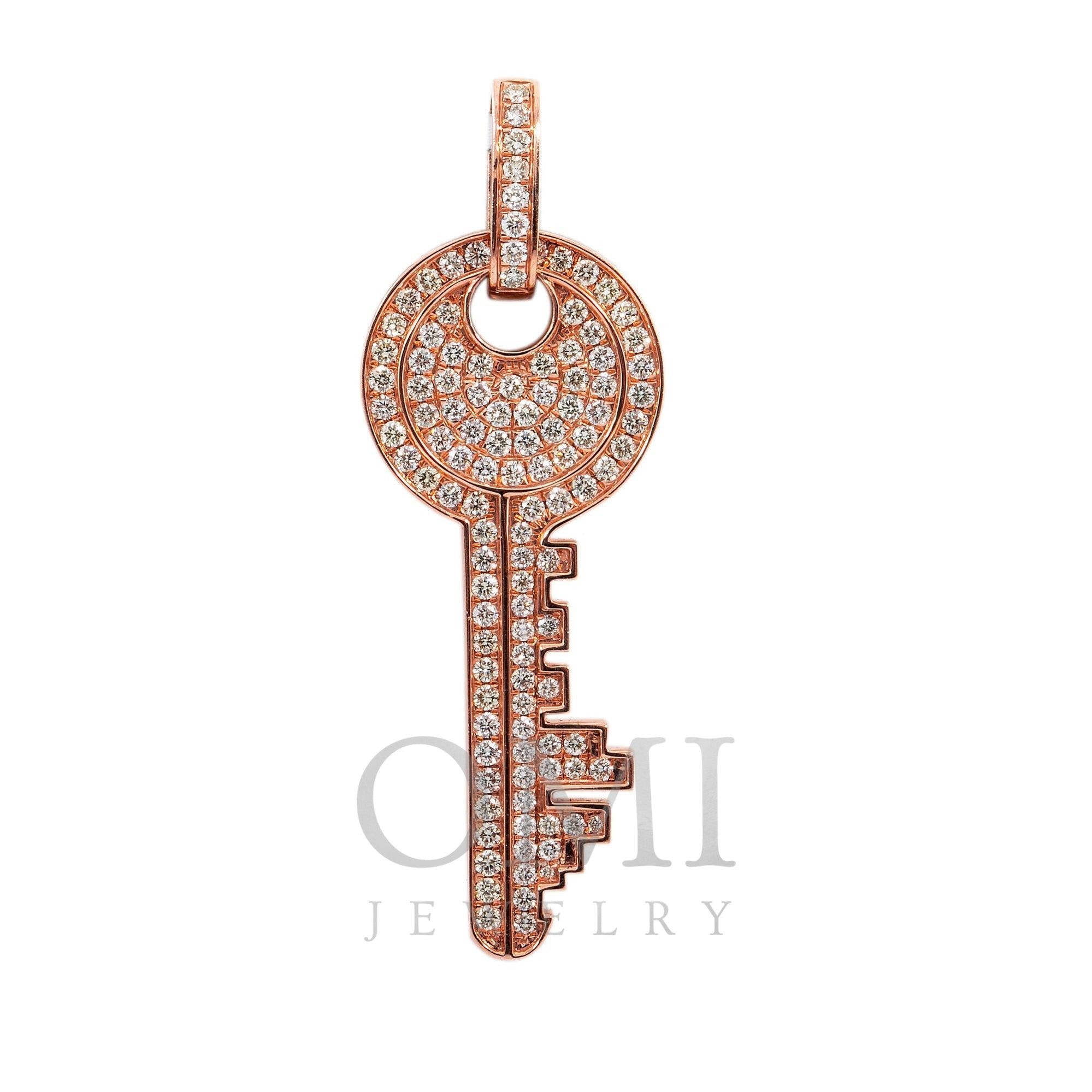 14K GOLD DIAMOND KEY PENDANT 1.62 CT