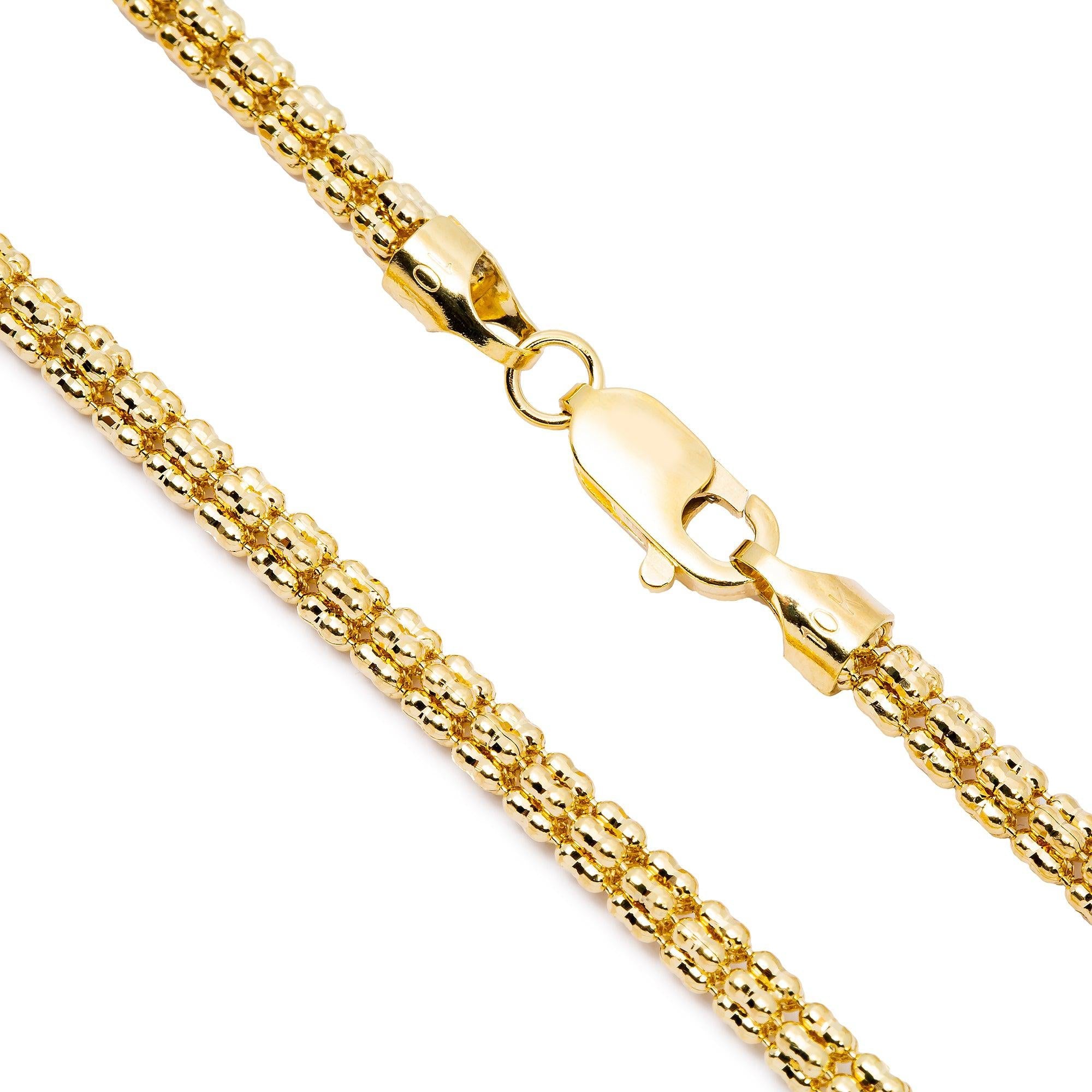 10K Yellow Gold 3.78mm Ice Chain Available In Sizes 18"-26"
