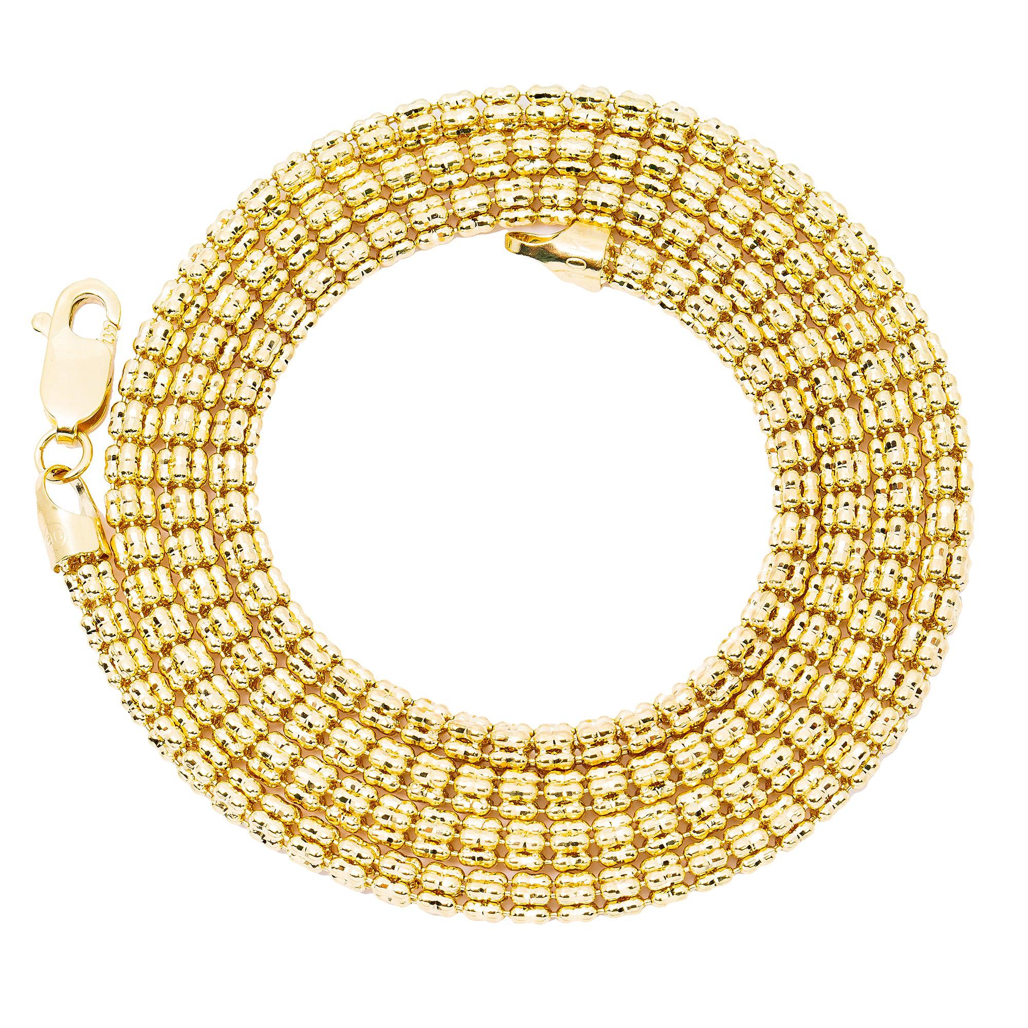 10K Yellow Gold 3.78mm Ice Chain Available In Sizes 18"-26"