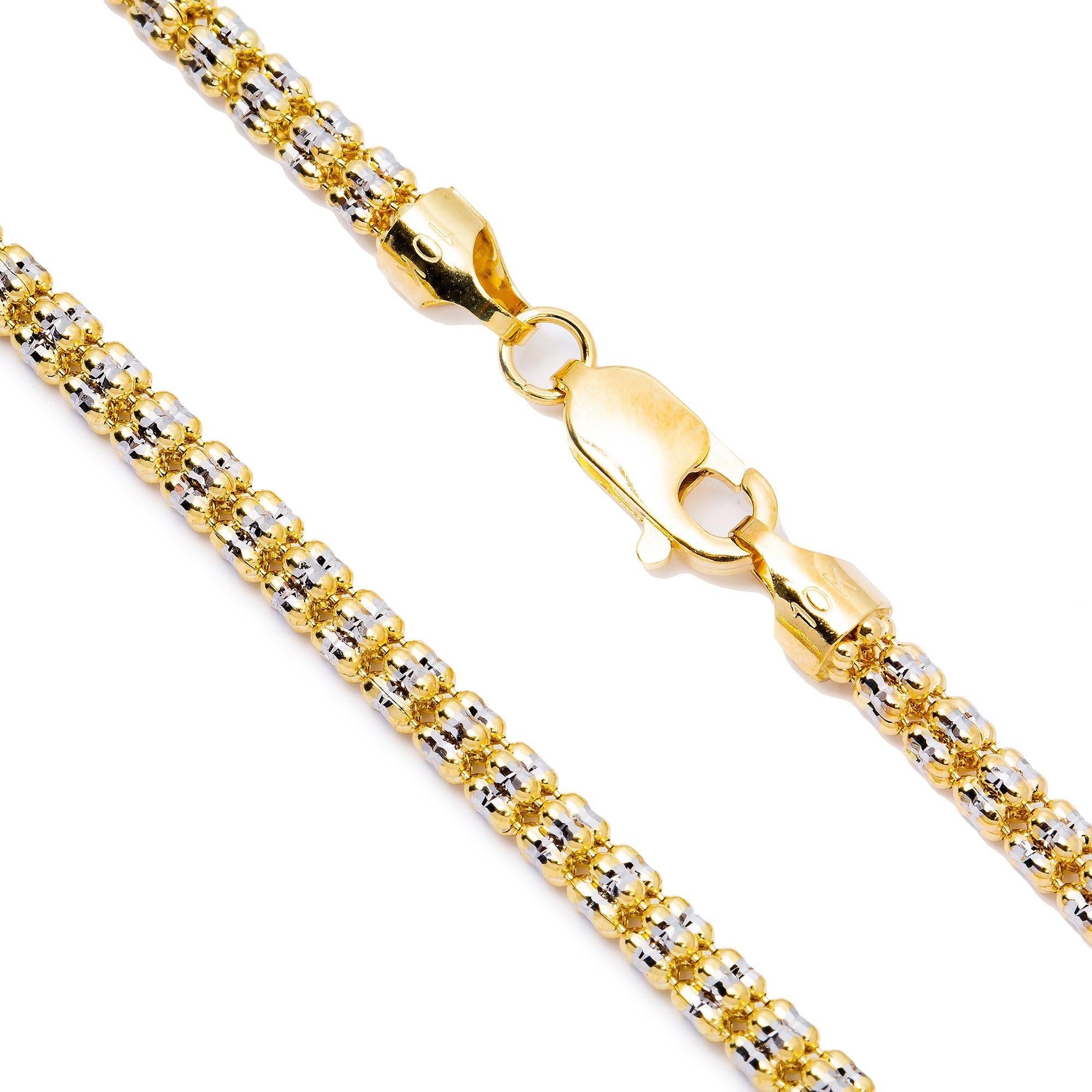 10K Yellow Gold  3.16mm Ice Chain Available In Sizes 18"-26"