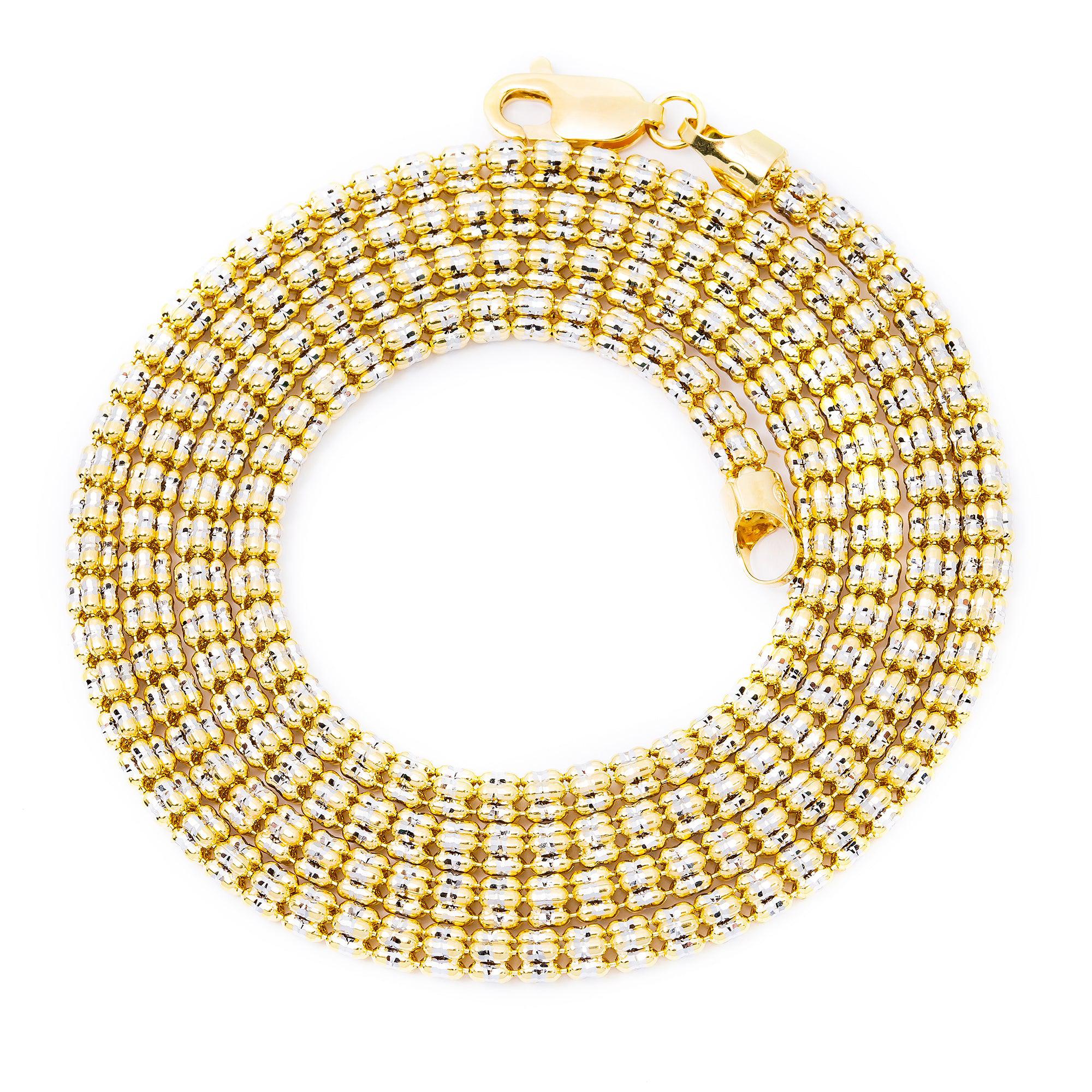 10K Yellow Gold  3.16mm Ice Chain Available In Sizes 18"-26"