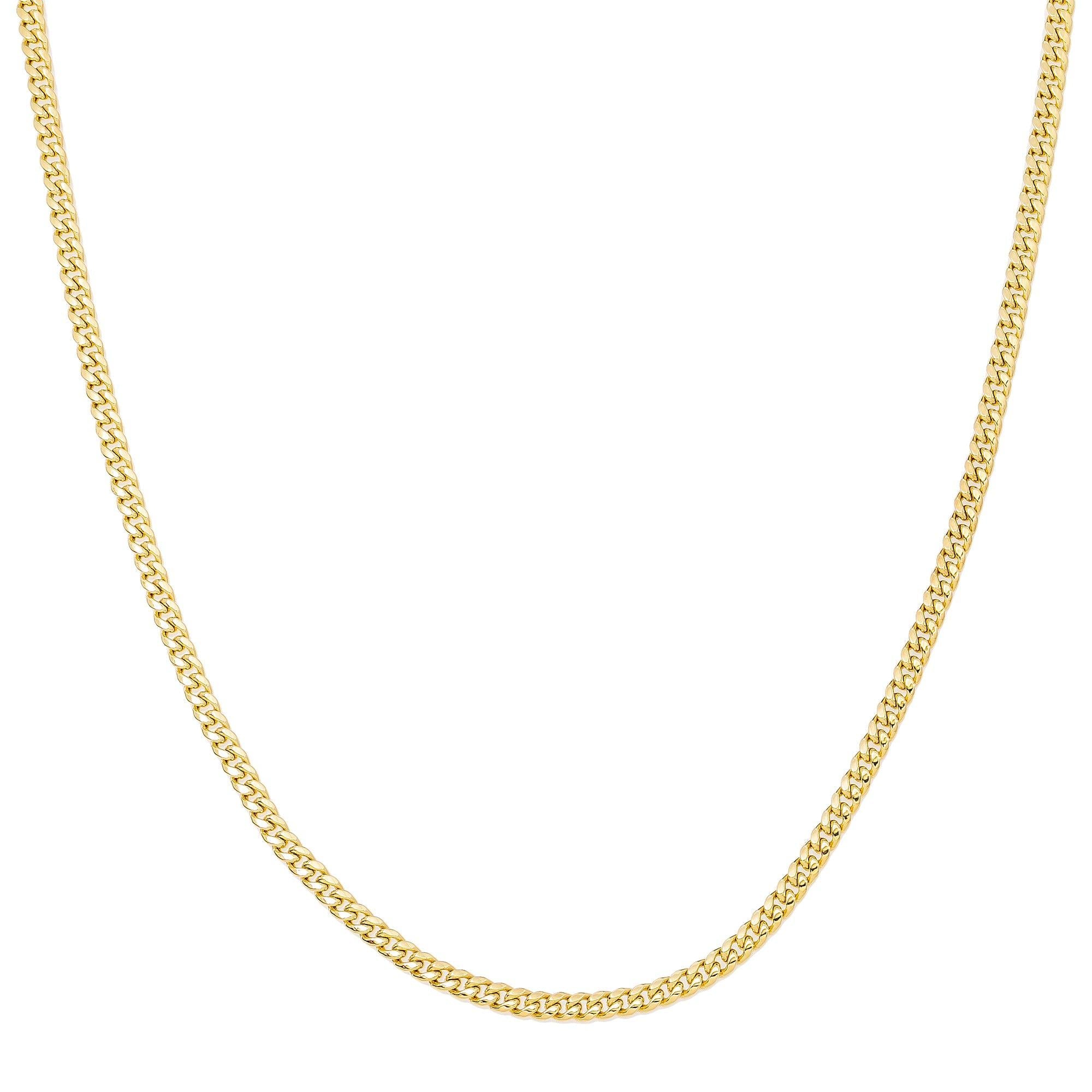 10k Yellow Gold 3mm Hollow Cuban Chain Available In Sizes 18"-26"