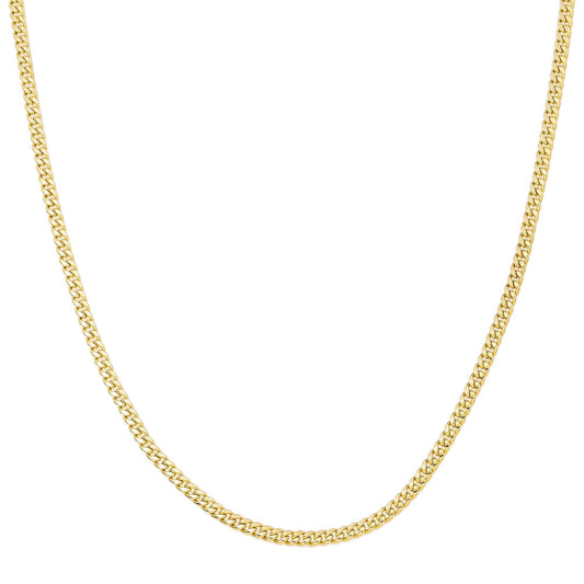 10k Yellow Gold 3mm Hollow Cuban Chain Available In Sizes 18"-26"