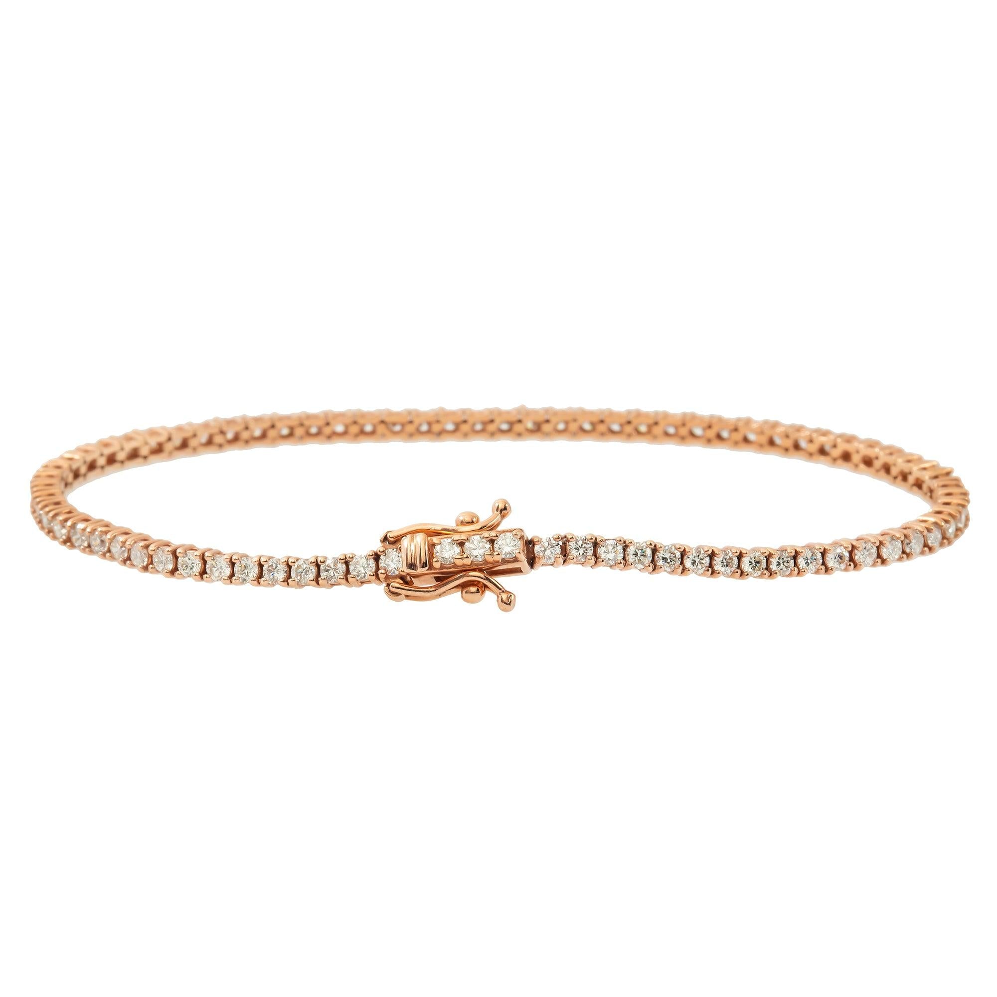 14K GOLD ROUND DIAMONDS TENNIS BRACELET 2.25 CT