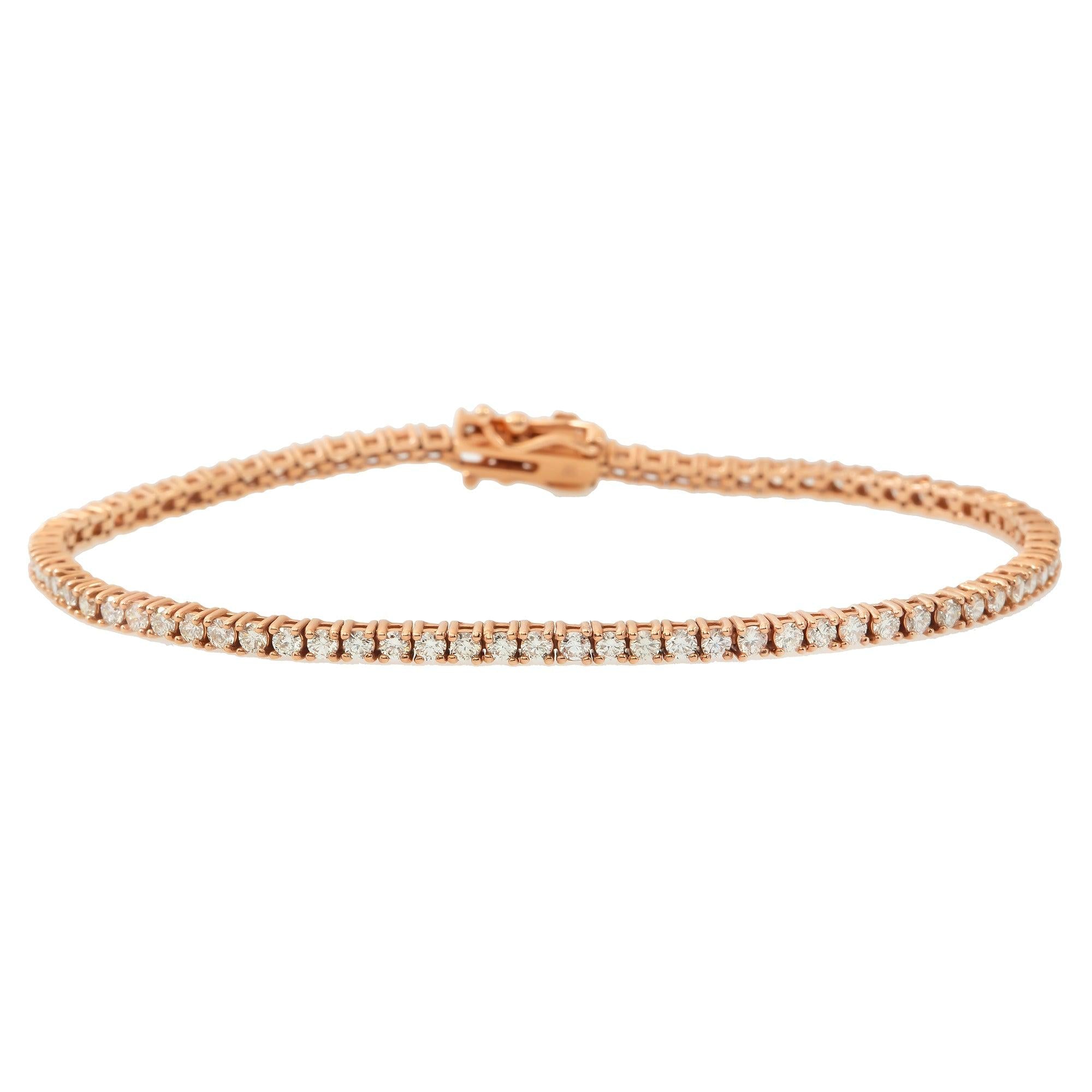 14K GOLD ROUND DIAMONDS TENNIS BRACELET 2.25 CT