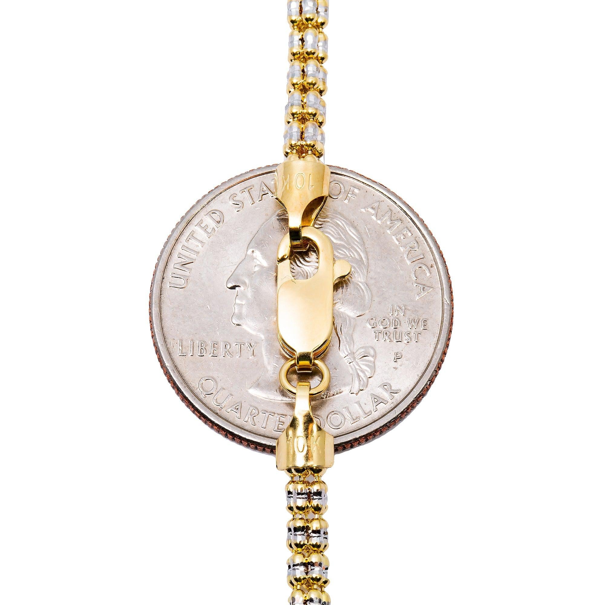 10K Yellow Gold  3.16mm Ice Chain Available In Sizes 18"-26"